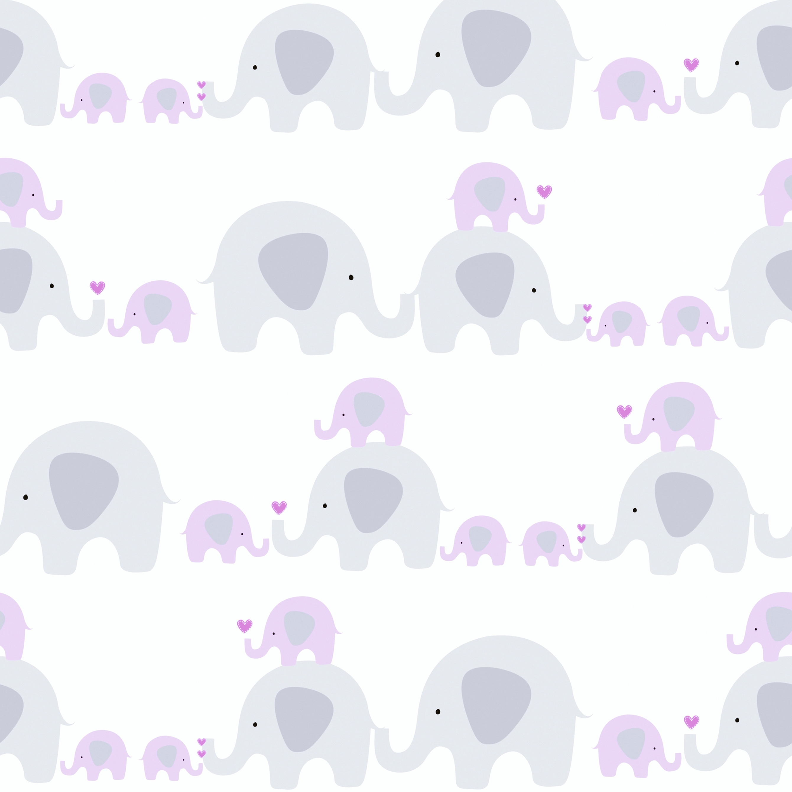 A.S. Creation | Little Love | 381132 | Vliestapete | Tiere | 0.53 x 10.05 m | Grau | Rosa | Weiß