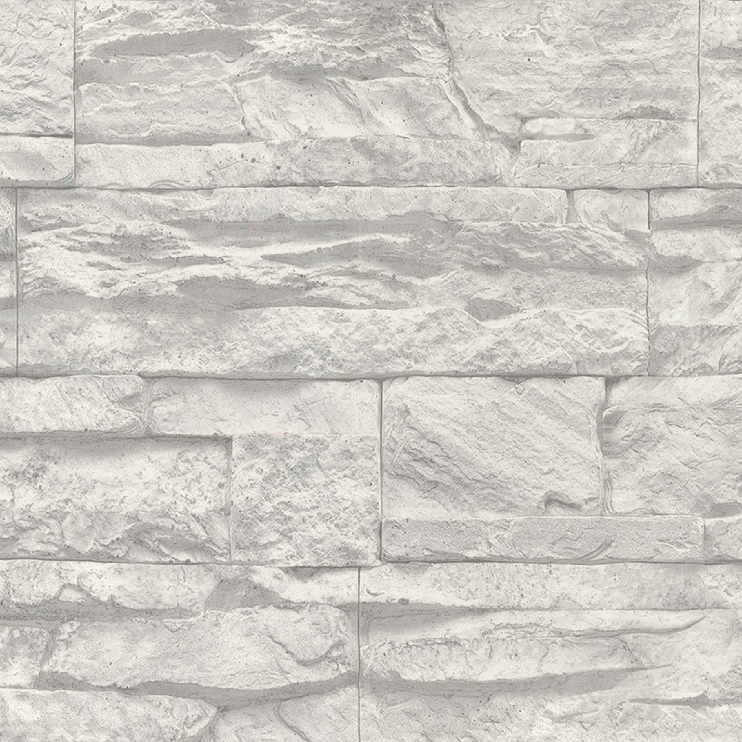A.S. Creation | Wood'n Stone | 707116 | Vliestapete | Steinoptik | 0.53 x 10.05 m | Grau