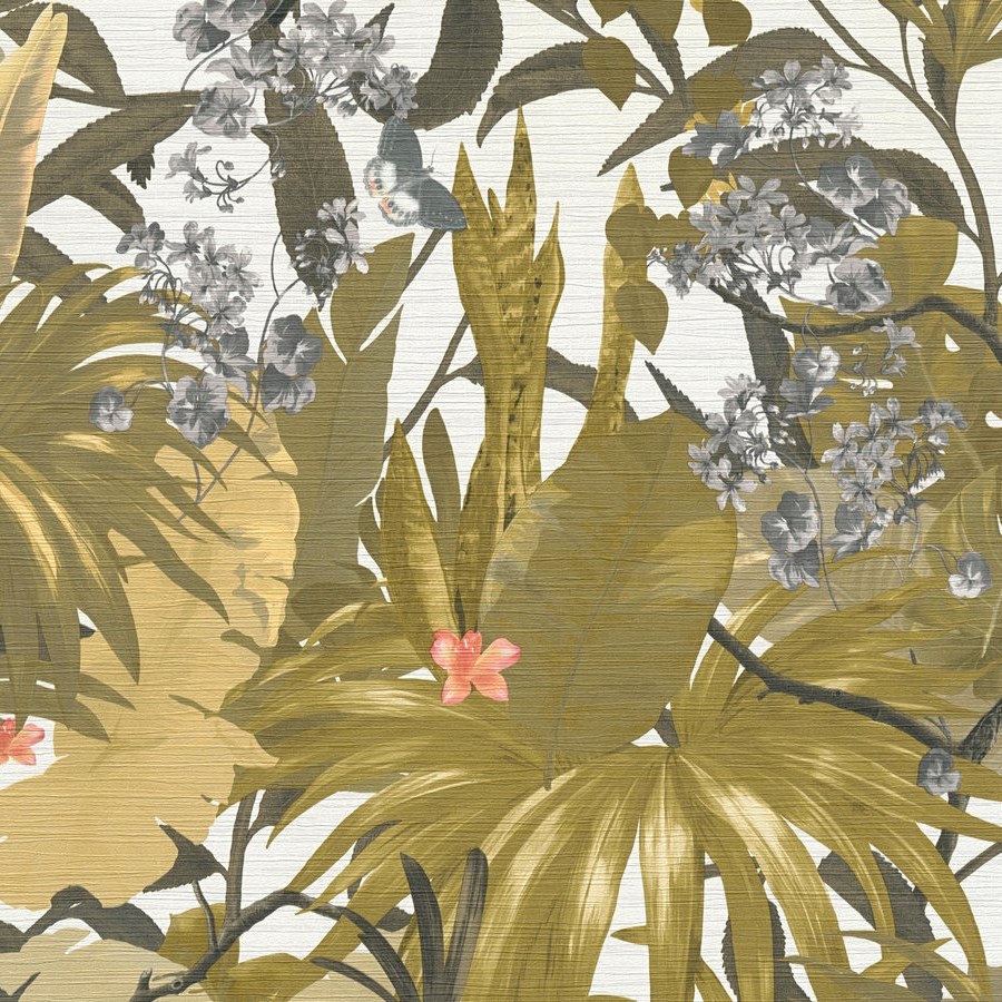 A.S. Creation | Desert Lodge | 385224 | Vliestapete | Botanisch | 0.53 x 10.05 m | Grau | Grün
