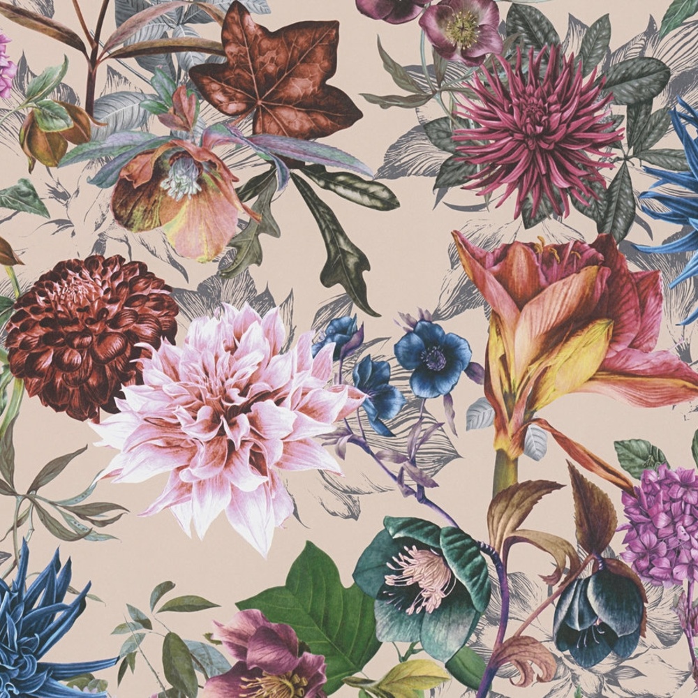 A.S. Creation | Dream Flowery | 381755 | Vliestapete | Blumenoptik | 0.53 x 10.05 m | Beige | Rosa