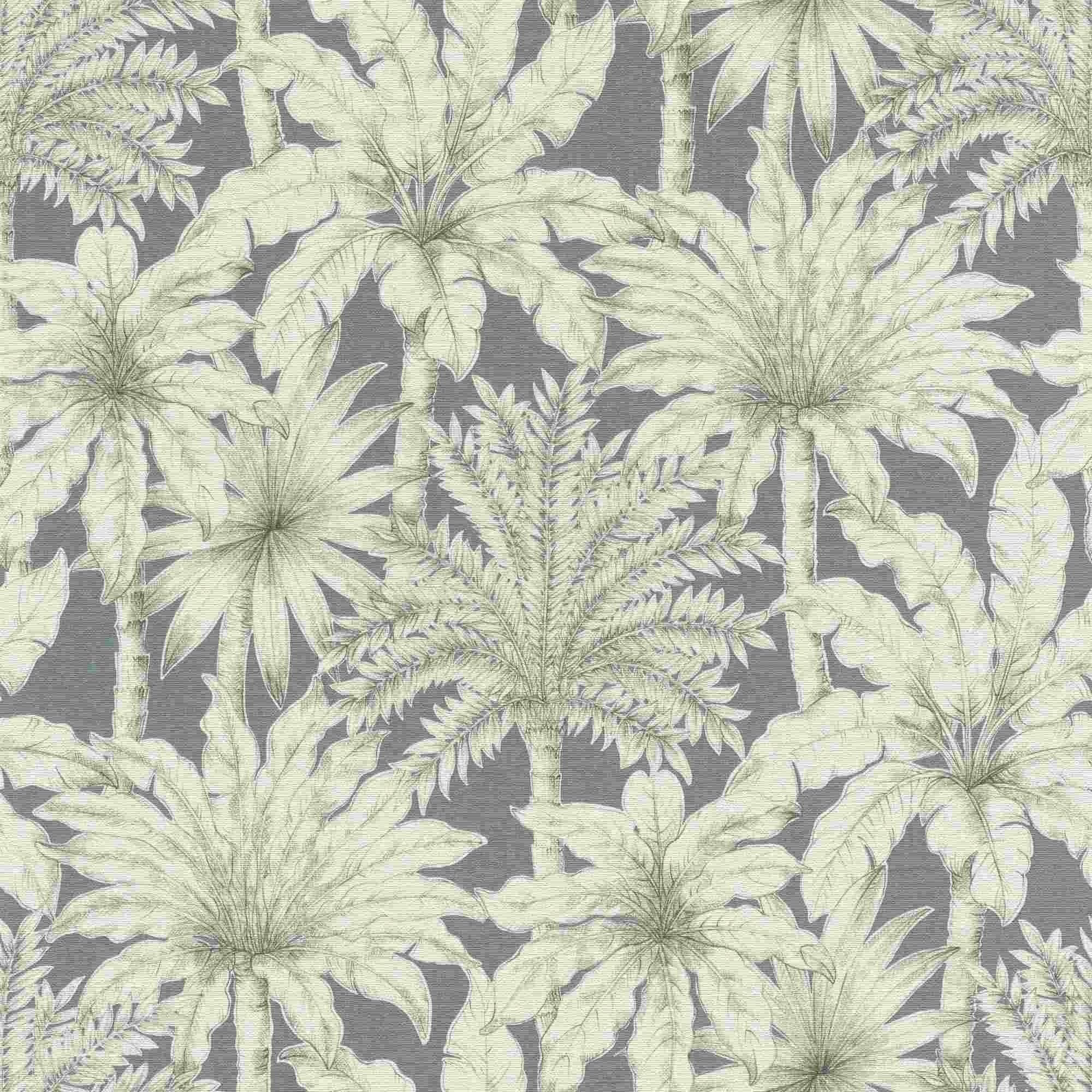 Rasch | Selection | 832723 | Vliestapete | Botanisch | 10.05 x 0.53 m | Grau | Grün