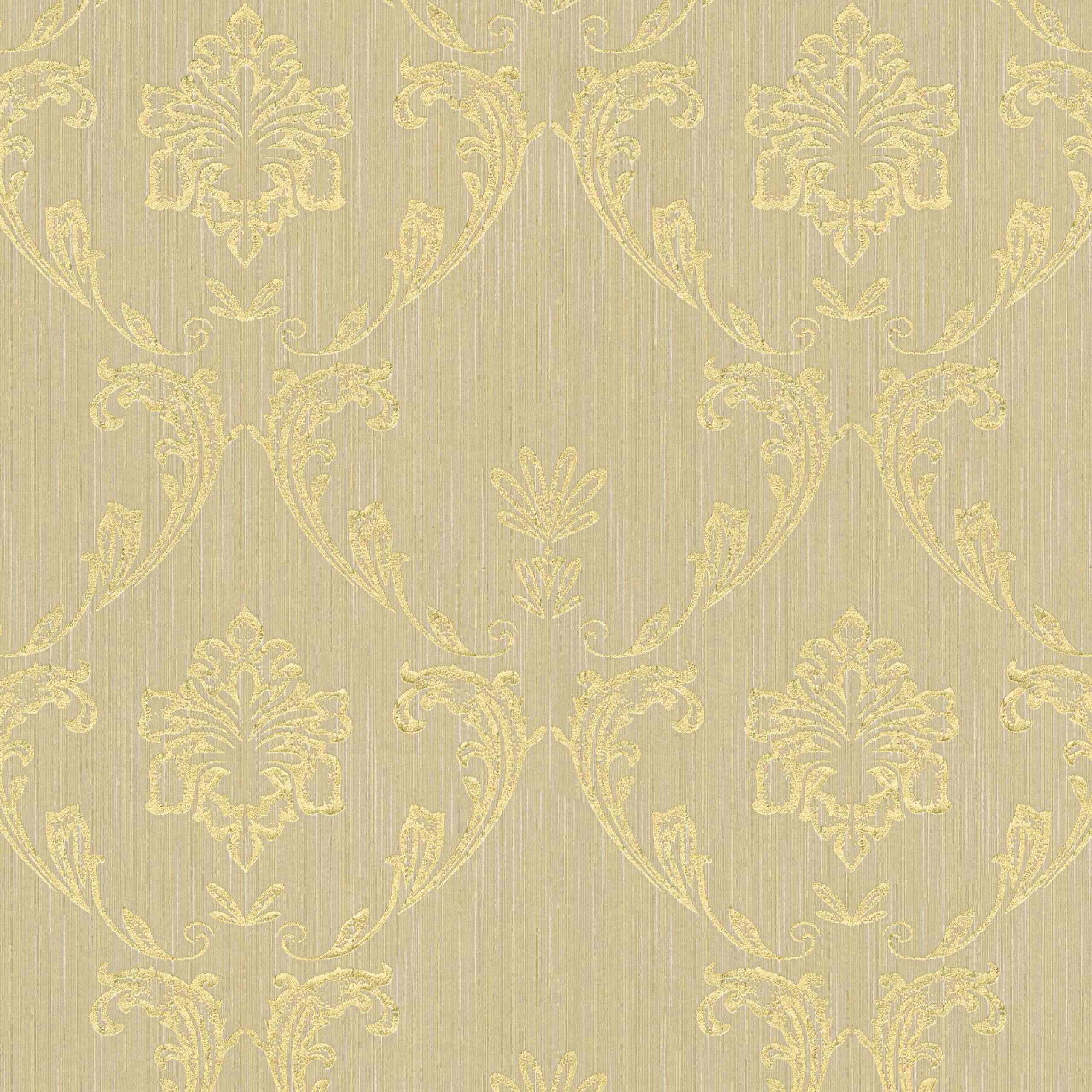 A.S. Creation | Metallic Silk | 306584 | Vliestapete | Barock | 0.53 x 10.05 m | Beige