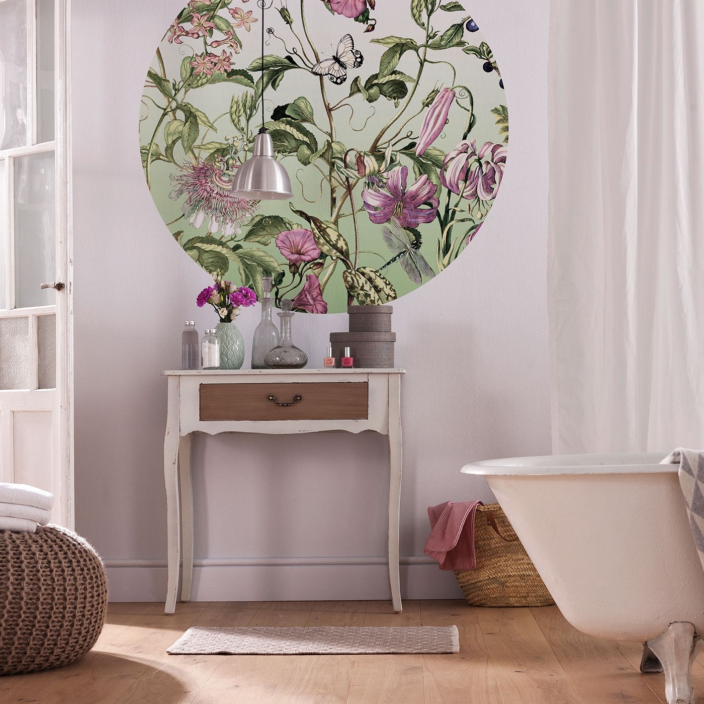 Komar Fototapete Disney Dot Louloudi 125 x 125 cm Vlies Selbstklebend Nostalgie Flora Fauna Blumen