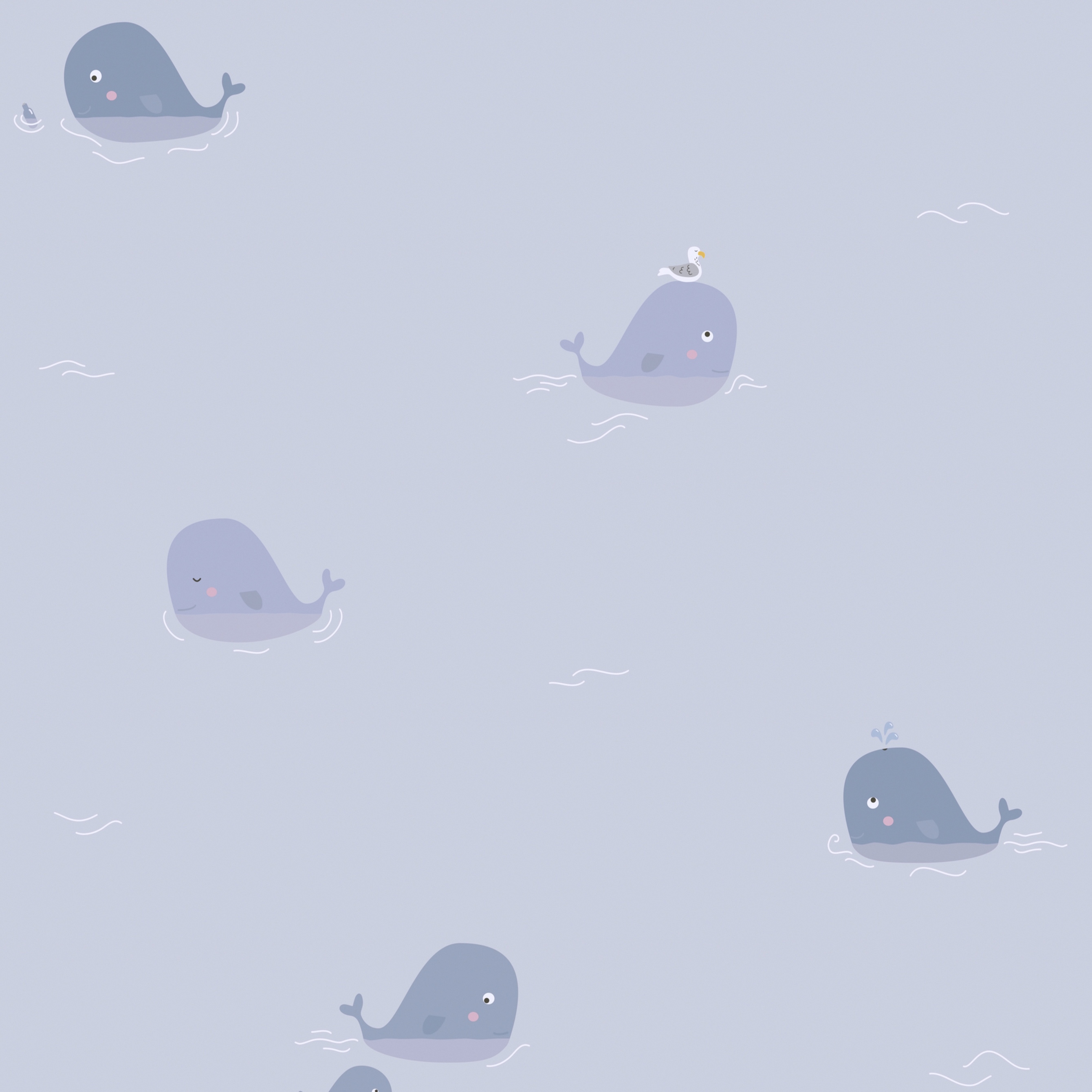 A.S. Creation | Little Love | 381441 | Vliestapete | Tiere | 0.53 x 10.05 m | Grau | Blau | Weiß