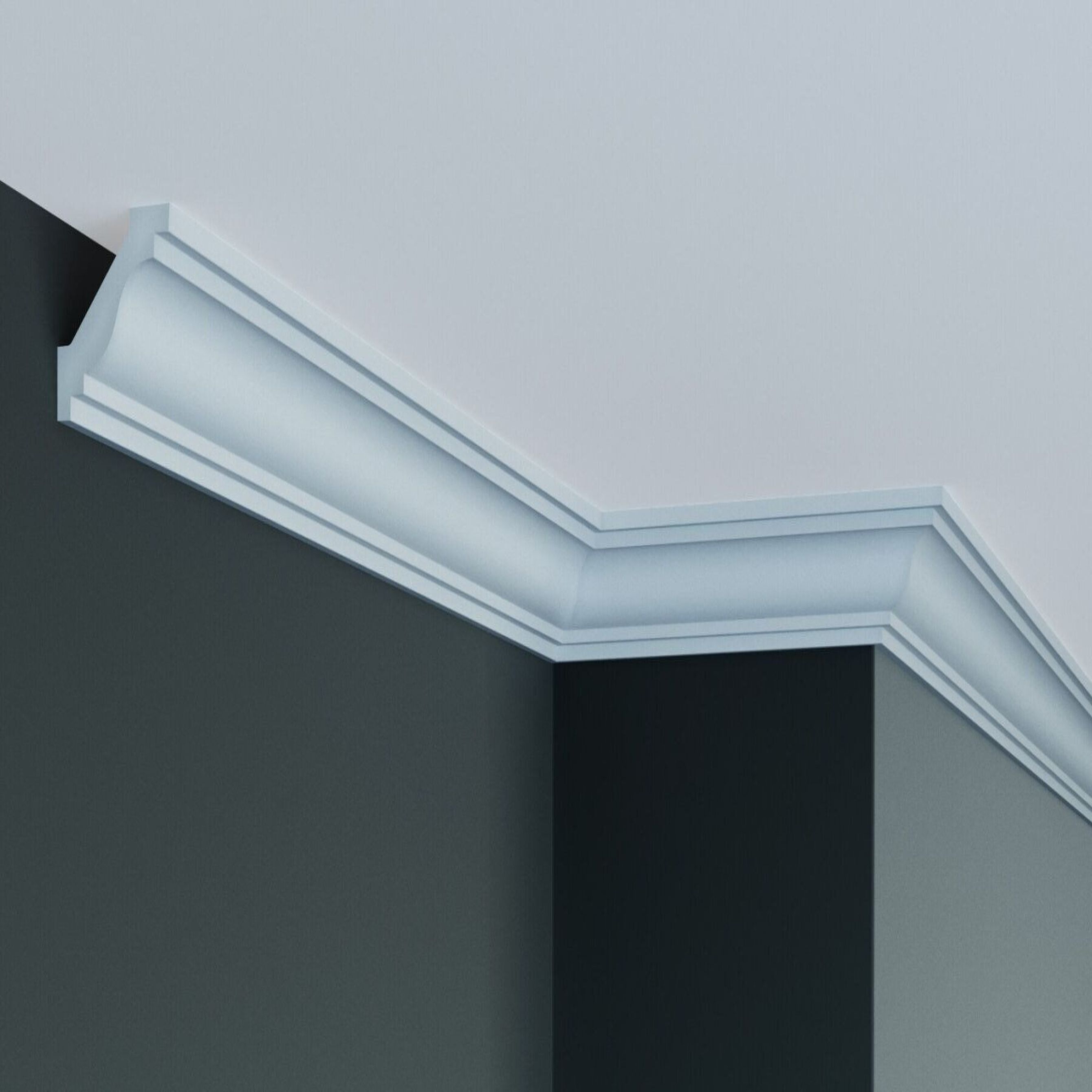 Elite Decor | Innenwinkel "P812" | Polyurethan | 50 x 54 x 200 mm | Weiß | Stuckleisten Winkel