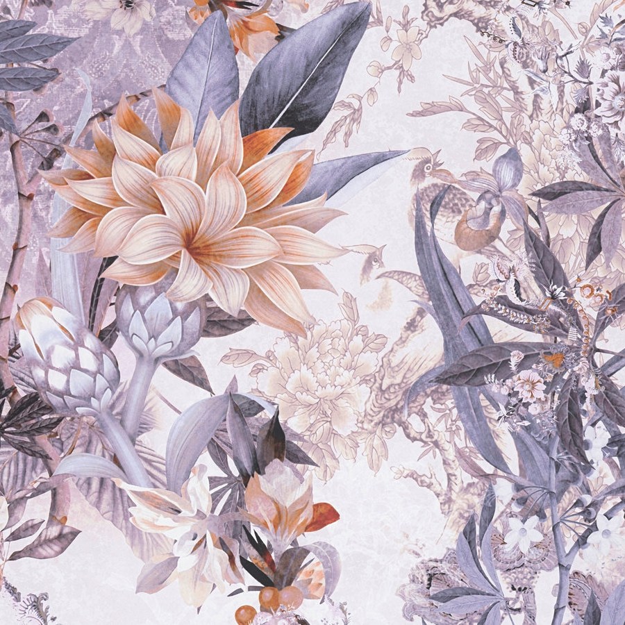 A.S. Creation | Dream Flowery | 381772 | Vliestapete | Blumenoptik | 0.53 x 10.05 m | Grau | Weiß