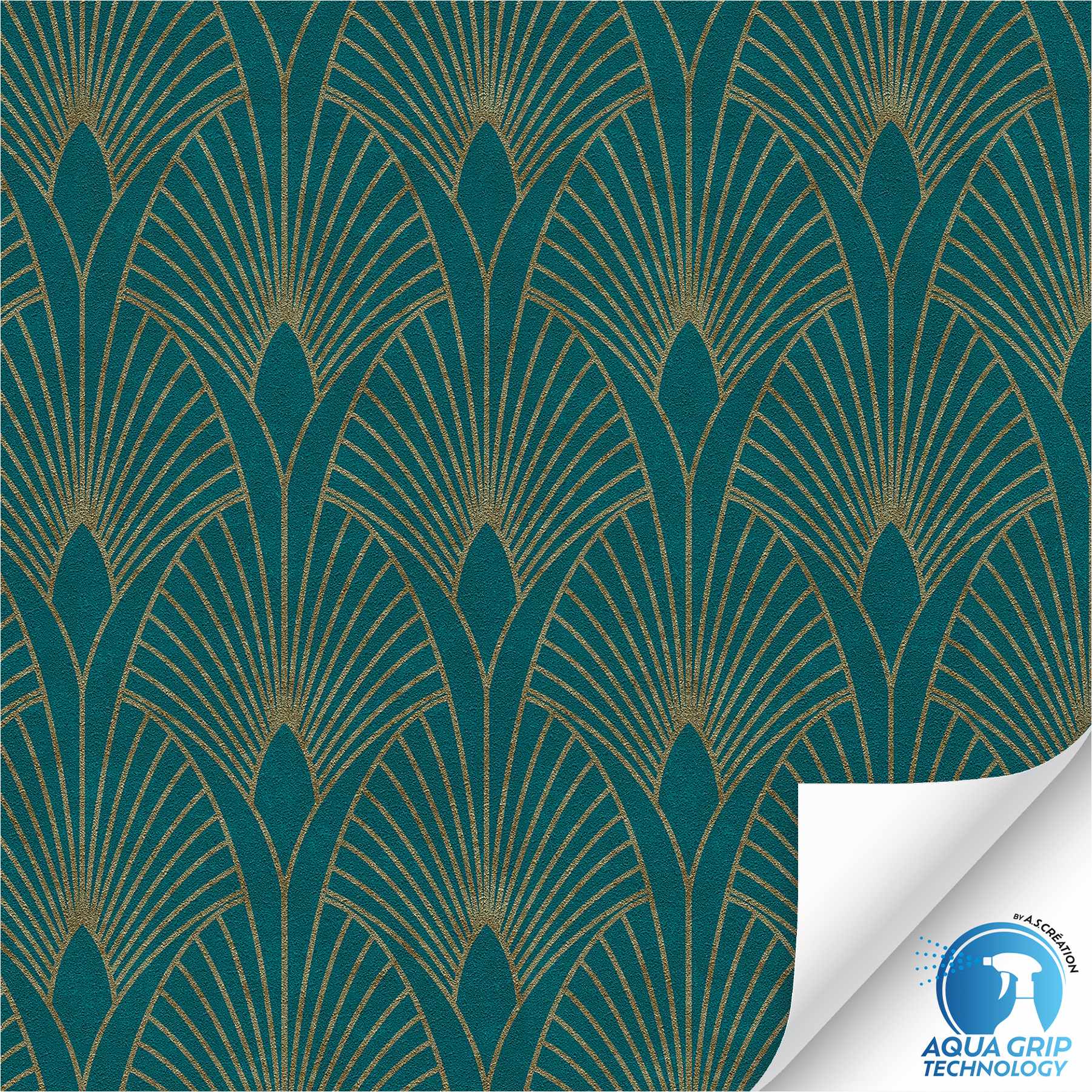 Vliestapete 784931 WOW vorgekleistert Art Deco Blau A.S. Création