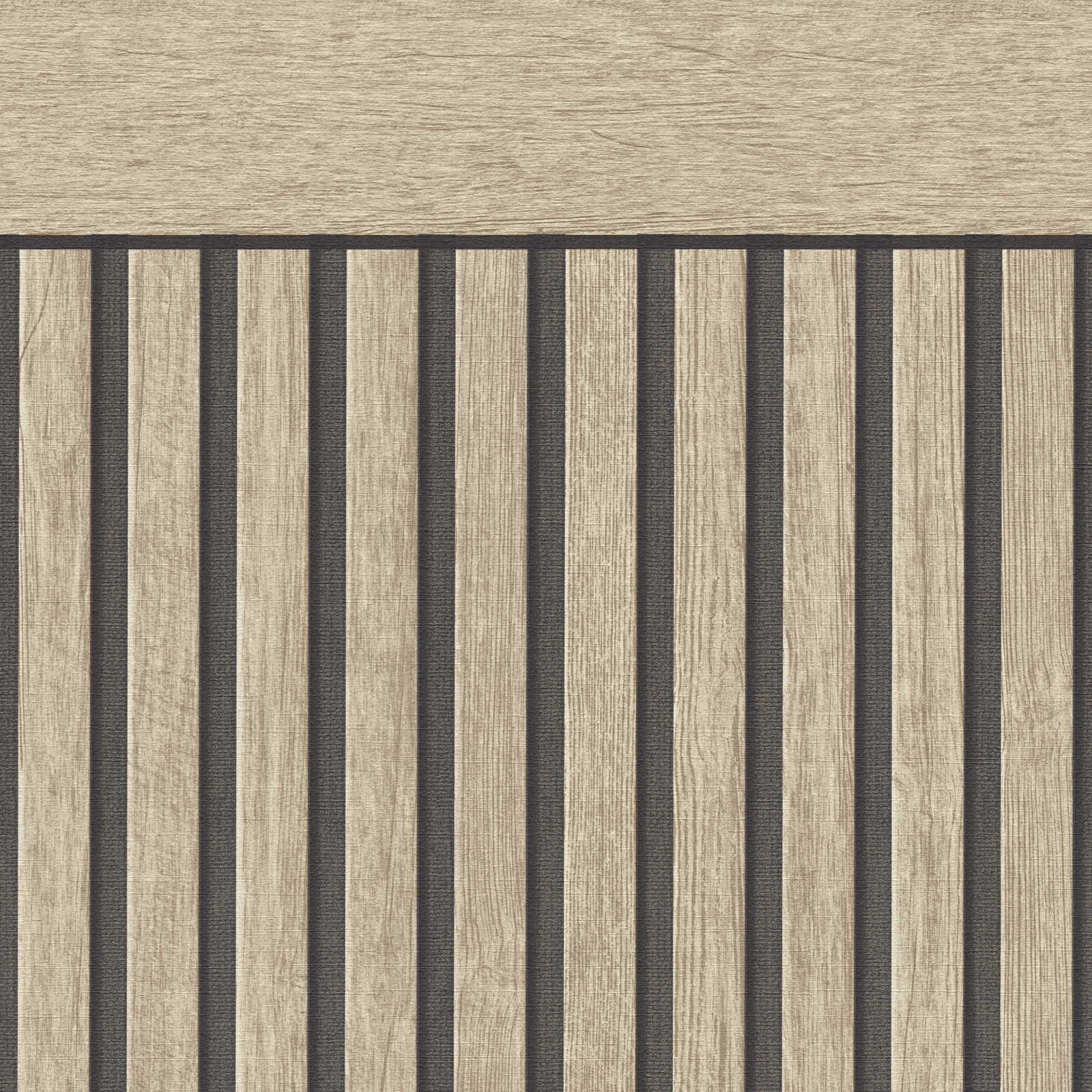 A.S. Creation | Wallpanel | Holzpaneele | 397441 | Vliestapete | Streifen | 5.00 m x 1.06 m | Beige