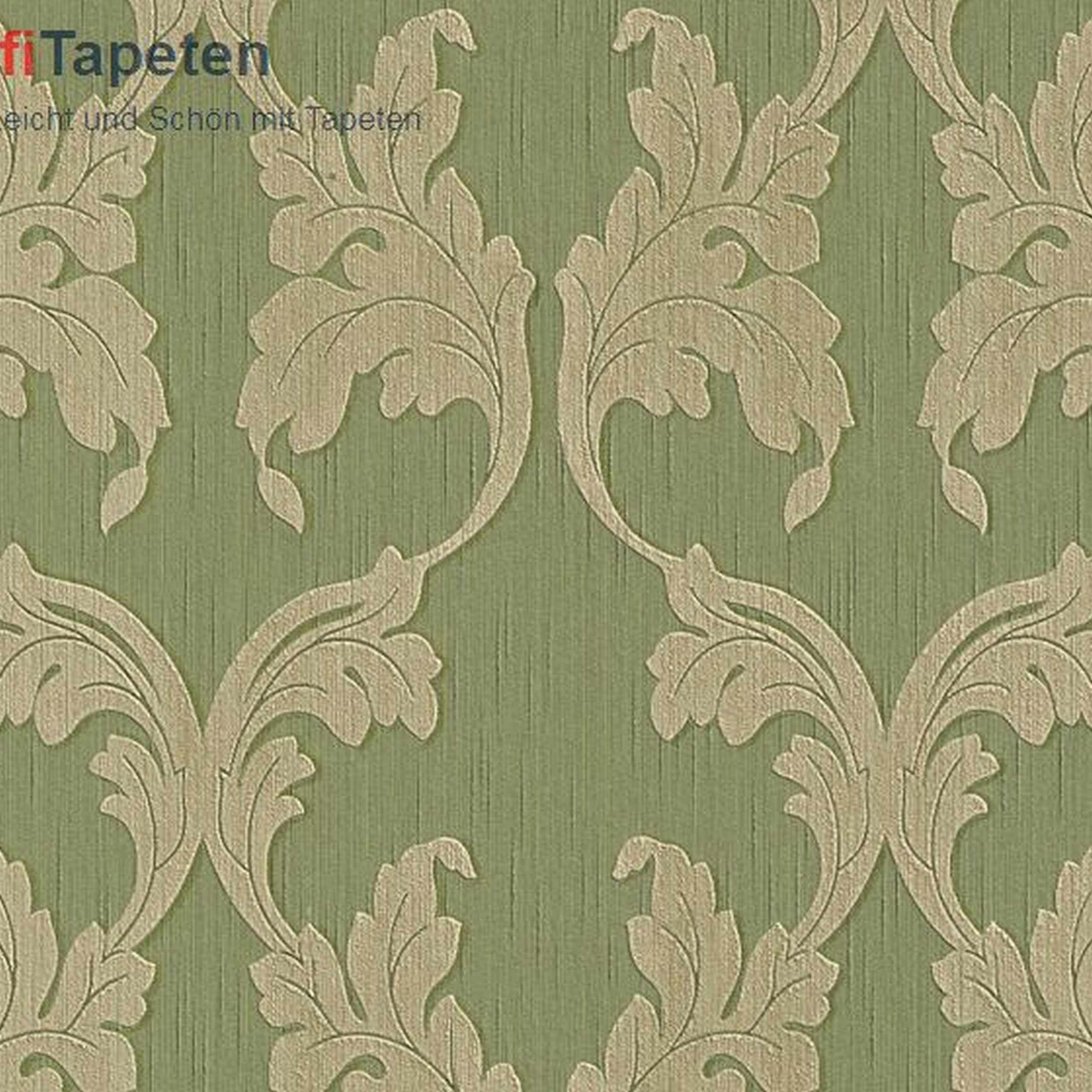 A.S. Creation | Tessuto | 956284 | Vliestapete | Barock | 0.53 x 10.05 m | Grün