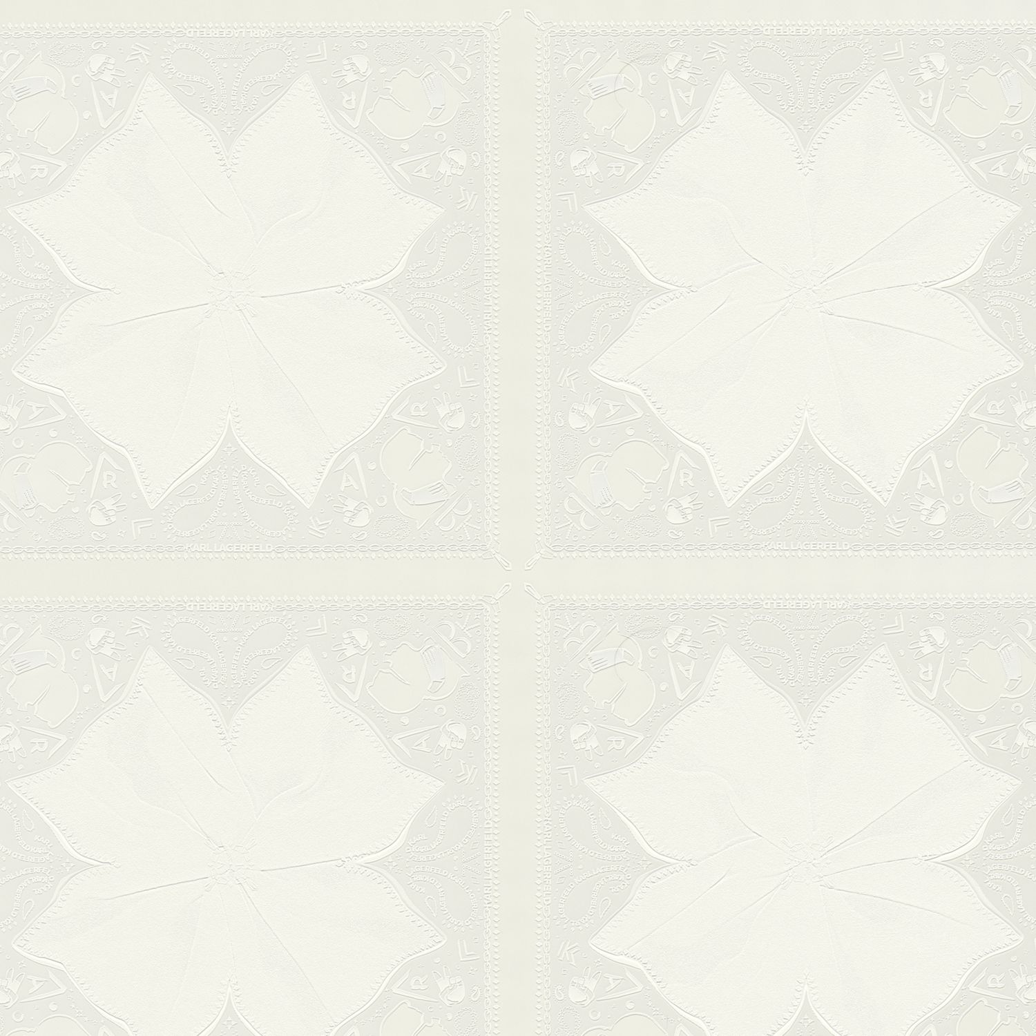 A.S. Creation | Karl Lagerfeld | 378451 | Vliestapete | Blumenoptik | 0.53 x 10.05 m | Weiß