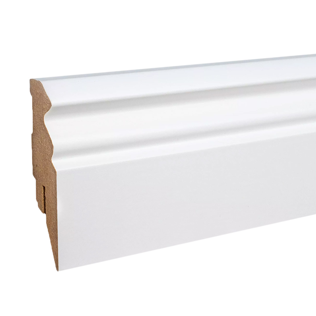 Kosche | Fußleiste Bergamo-2 | MDF | 72998 | 16 x 58 x 2500 mm | Weiß | Foliert | Hamburger Profil