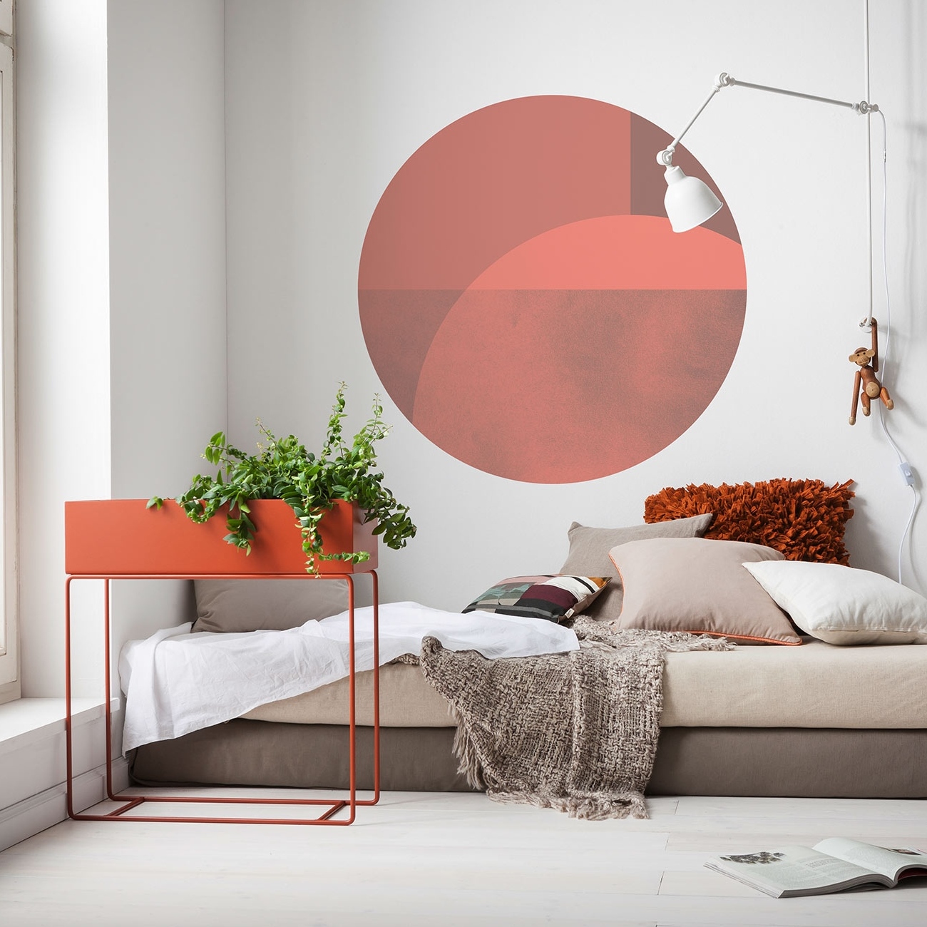 Komar Fototapete Disney Dot Roselux 125 x 125 cm Vlies Selbstklebend Formen Muster Bauhaus-Stil