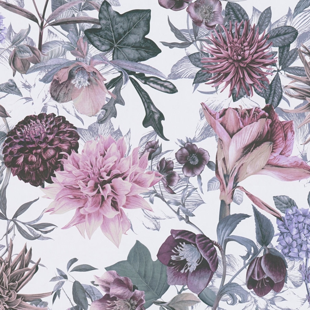 A.S. Creation | Dream Flowery | 381752 | Vliestapete | Blumenoptik | 0.53 x 10.05 m | Weiß | Rosa