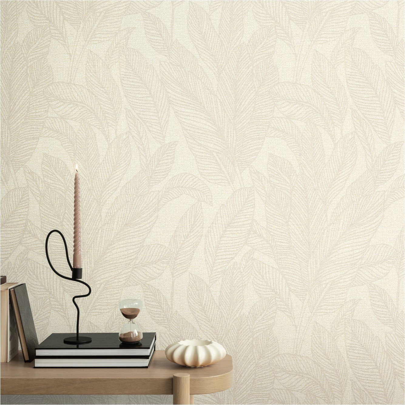 Vliestapete 790641 Creme Palmenblätter Dschungel CosmoLiving by Cosmopolitan A.S. Creation