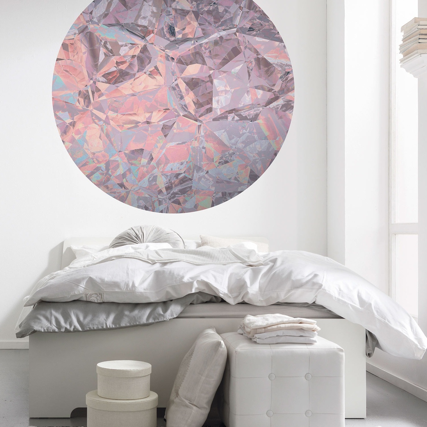 Komar Fototapete Disney Dot Glossy Crystals 125 x 125 cm Vlies Selbstklebend Kristallhöhle