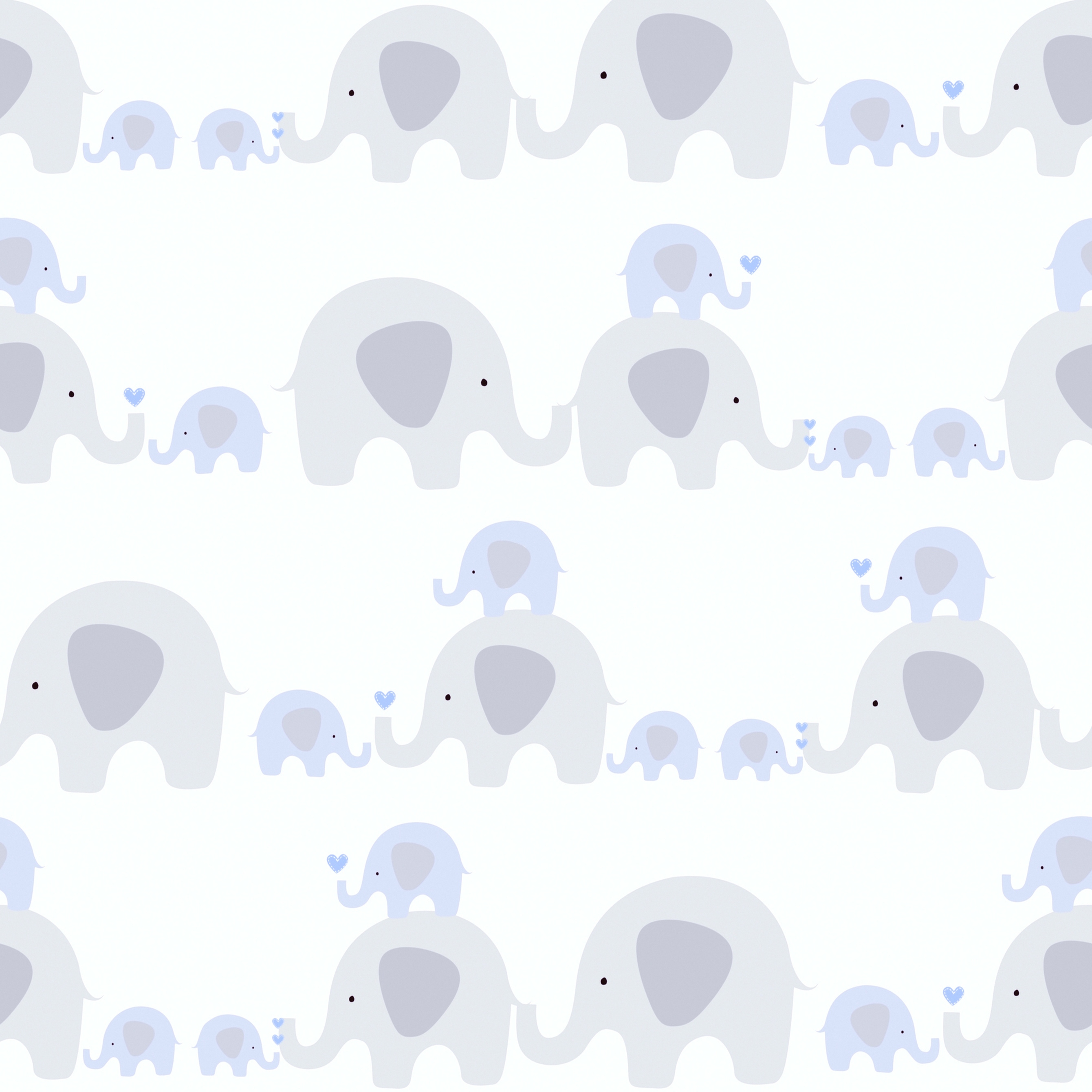 A.S. Creation | Little Love | 381131 | Vliestapete | Tiere | 0.53 x 10.05 m | Grau | Blau | Weiß