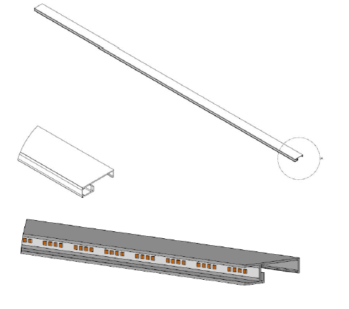 NMC | LED Licht-Fußbodenleistenrahmen | WALLSTYL | Aluminium | 17 x 60 mm | Für NMC Fußbodenleisten