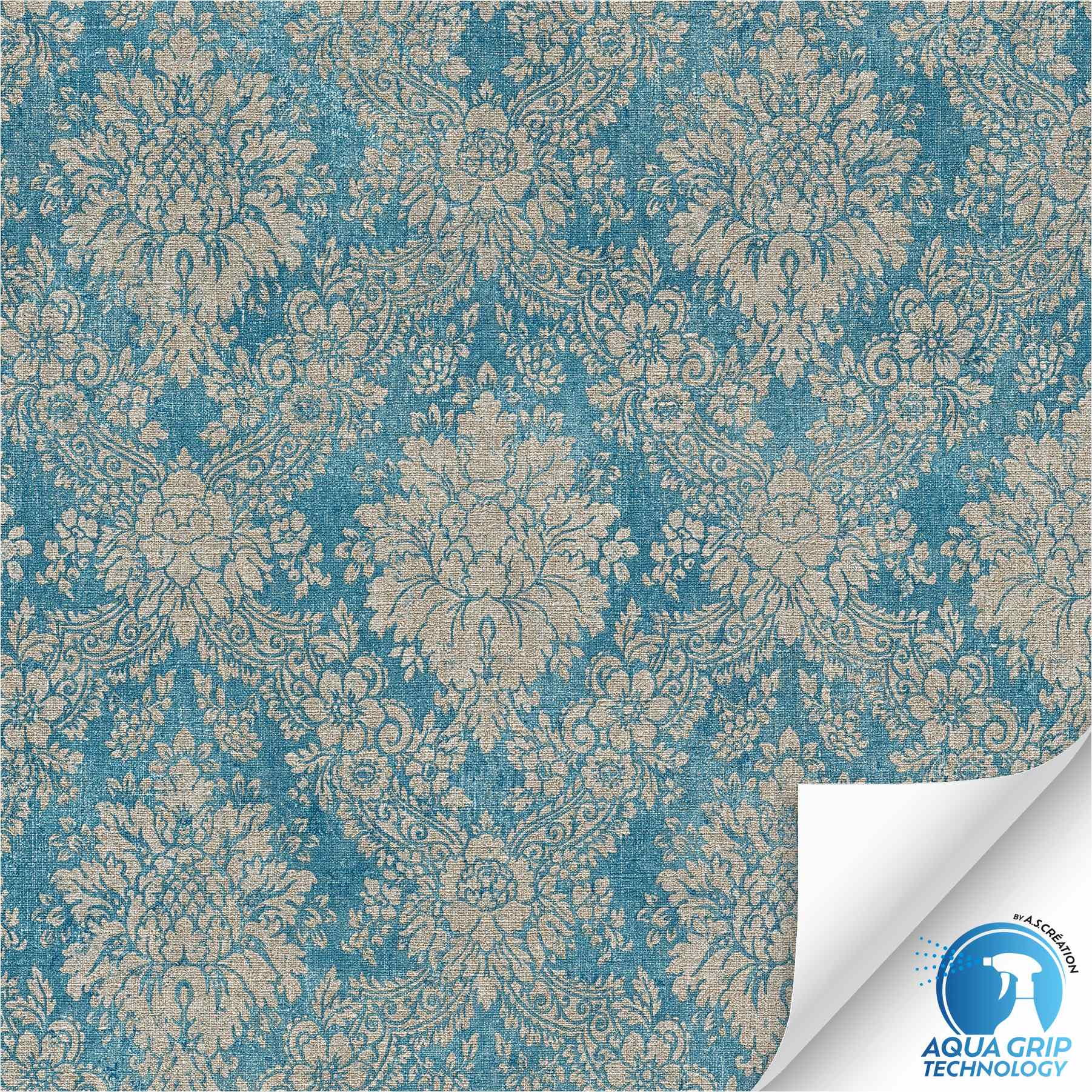 Vliestapete 784921 WOW vorgekleistert Barock Blau A.S. Création
