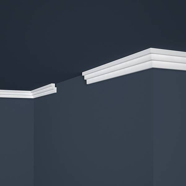 Marbet Deckenleiste E-17 | Polystyrol 19 x 30 x 2000 mm Weiß Styropor Stuckleiste