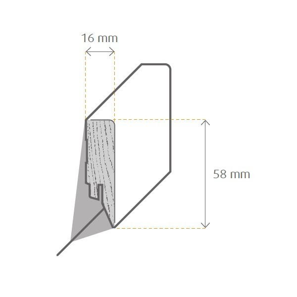 Zeichnung Sockelleiste / Fußleiste / Bodenleiste Taverone-18 (7325)
