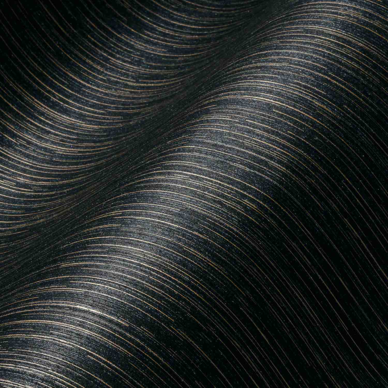 A.S. Creation | Villa | 375598 | Vliestapete | Einfarbig | Uni | 0.53 x 10.05 m | Schwarz | Gold