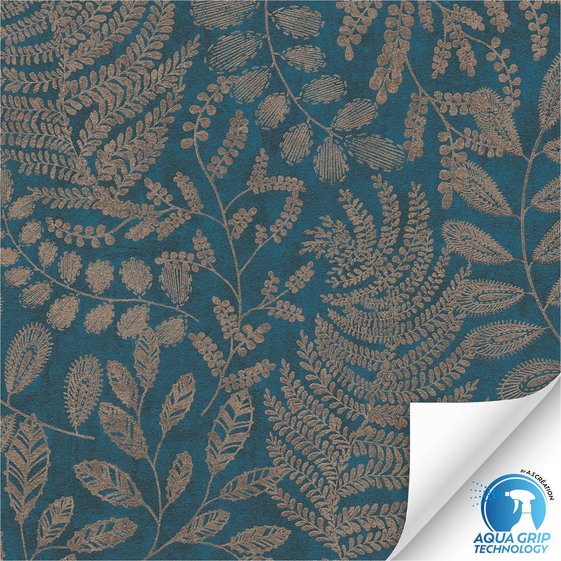 Vliestapete 784951 WOW vorgekleistert Blumen Floral Blau A.S. Création