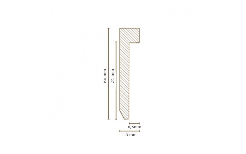 Design Fußleiste für Vinylboden "Frankfurt" - weiß - 6 mm Höhe (MDF foliert - 725.5131) (Default) 2