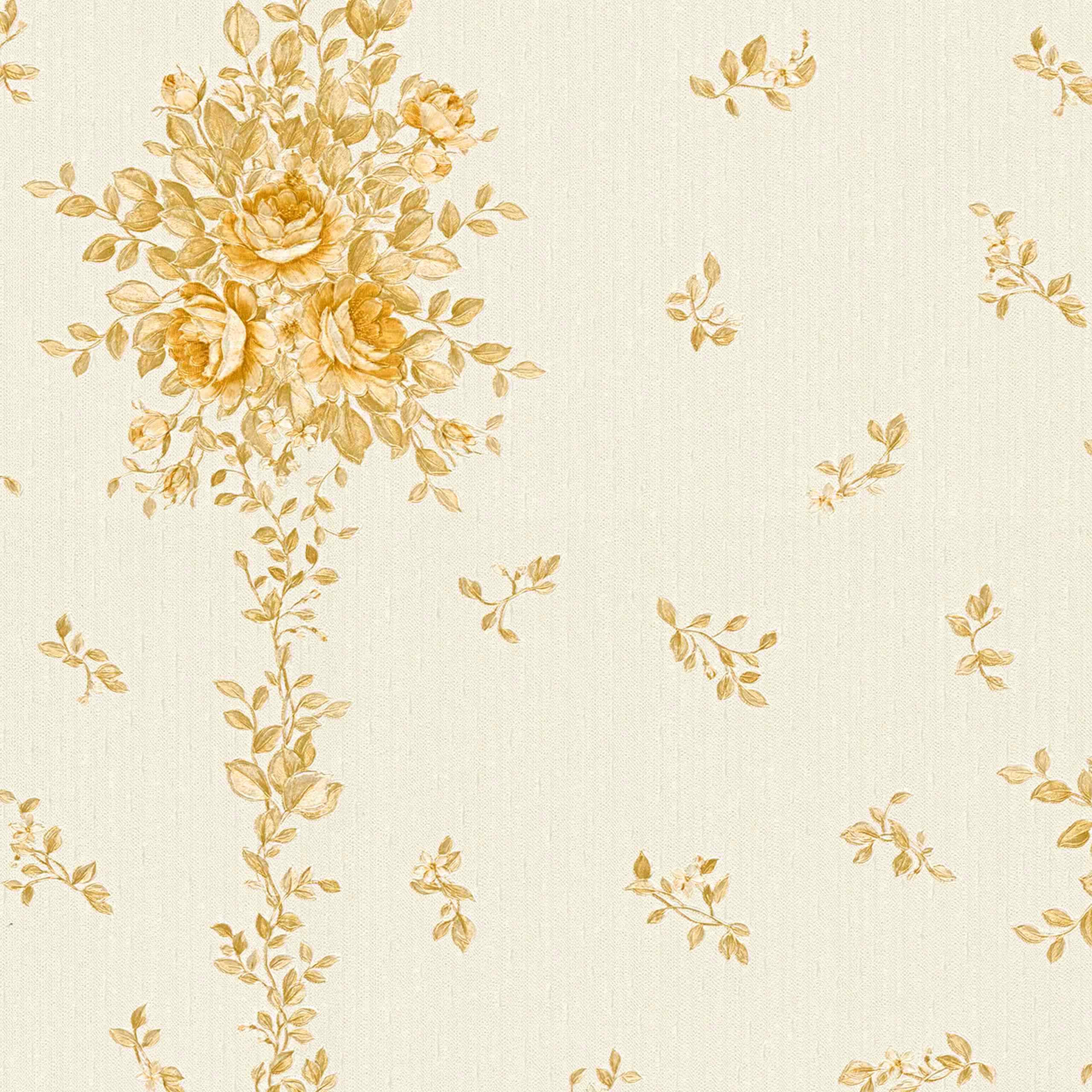 A.S. Creation | Château 5 | 345003 | Vliestapete | Blumenoptik | 0.53 x 10.05 m | Beige