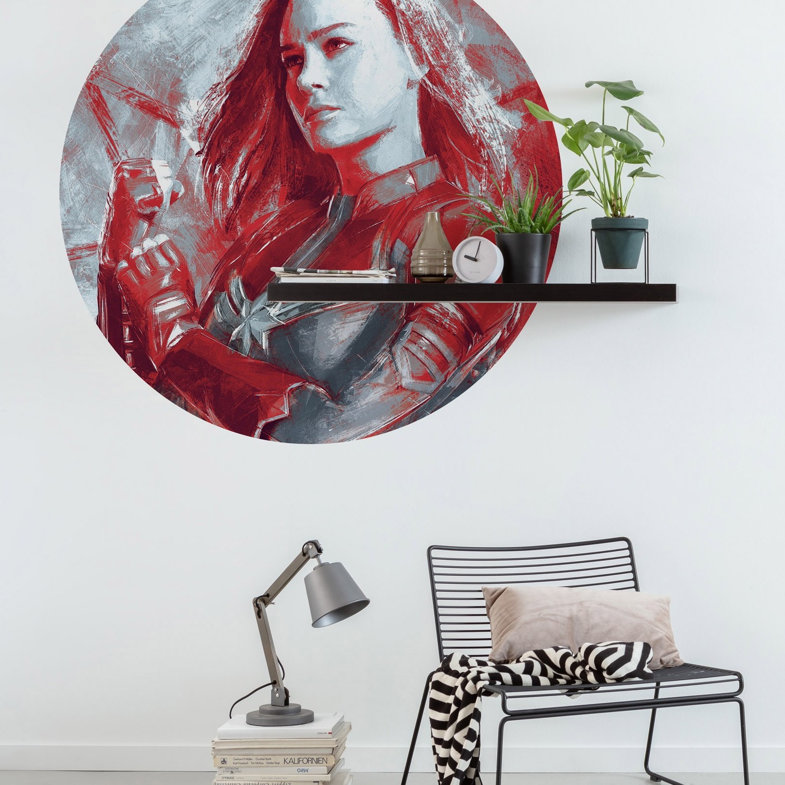 Komar Fototapete Marvel Avengers Painting Captain 125 x 125 cm Vlies Selbstklebend Superheldin