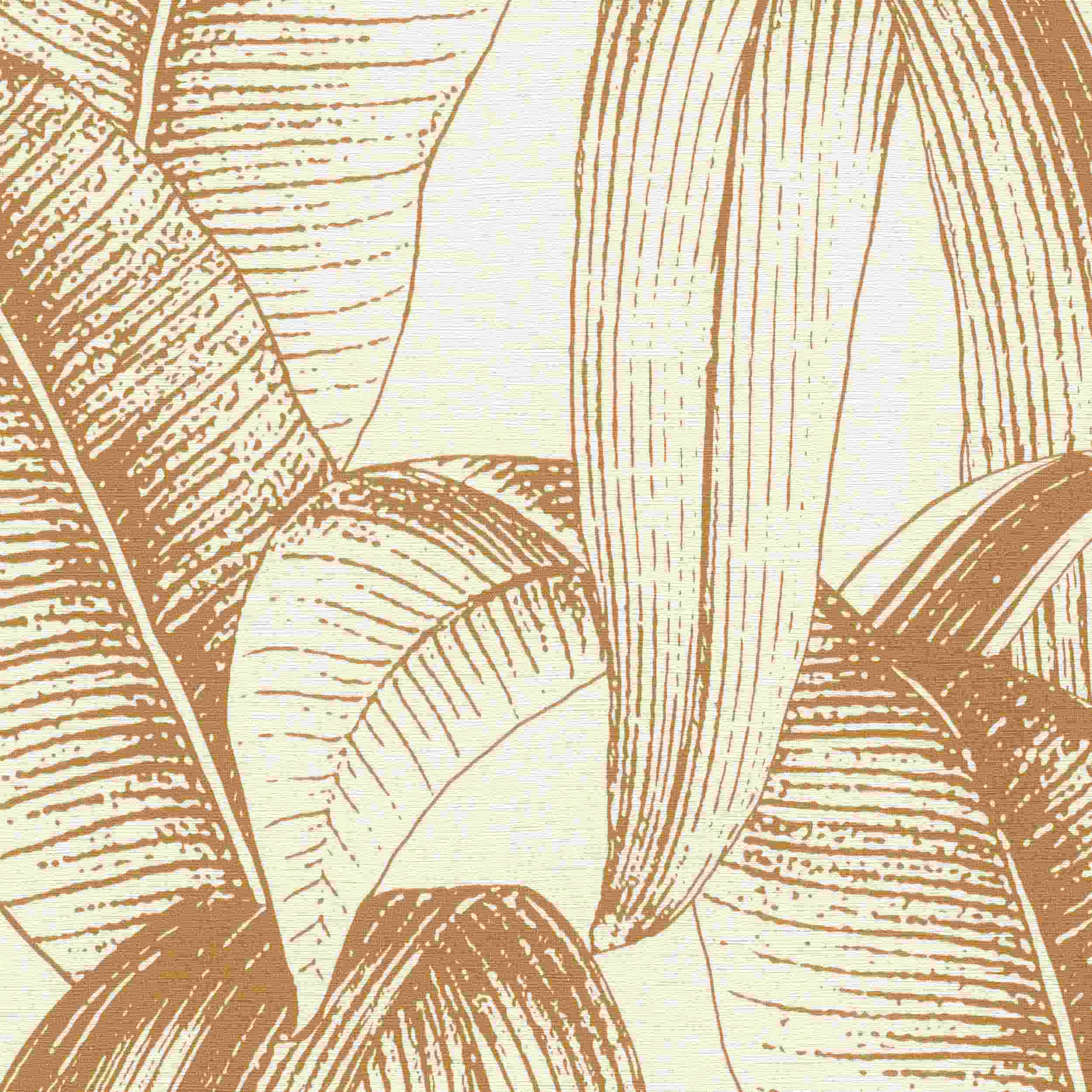Rasch Vliestapete Symphony 867978 | 0.53 x 10.05 m | Botanical Dschungel Weiß Orange