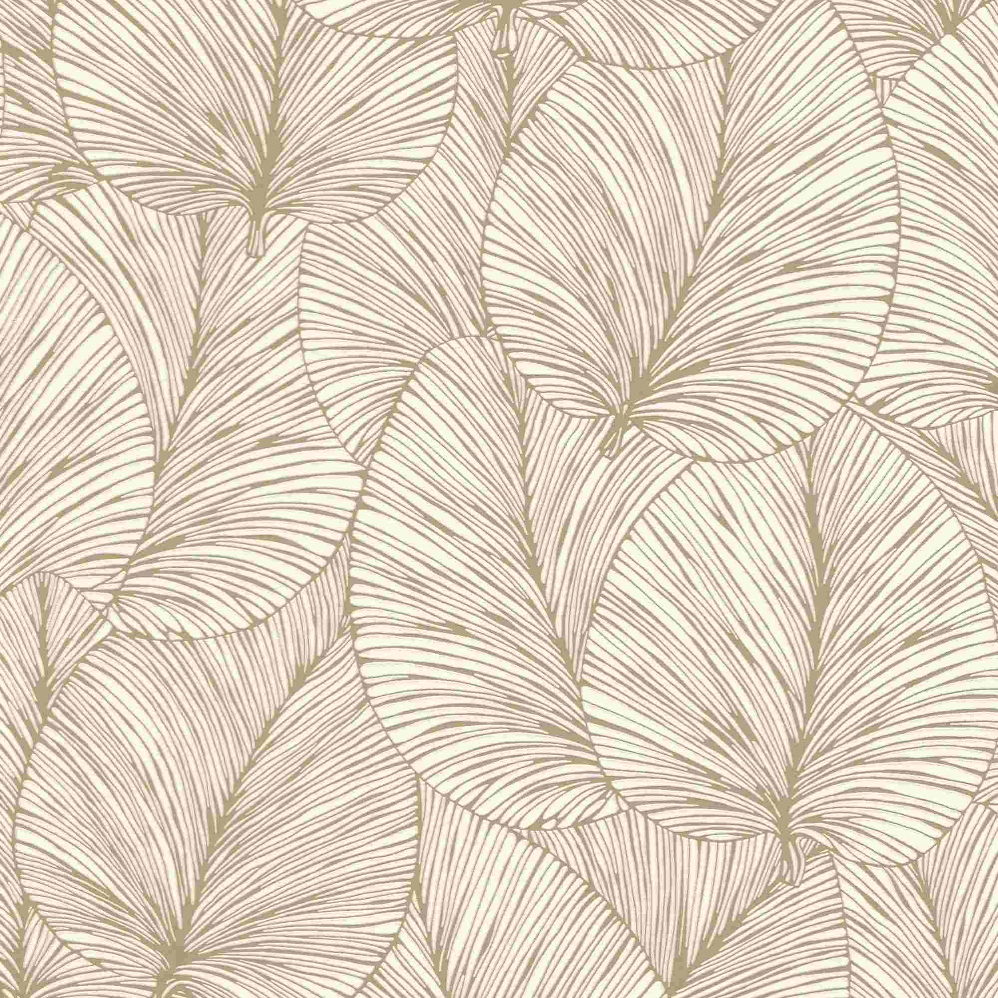 Rasch | Selection | 456622 | Vliestapete | Botanisch | 10.05 x 0.53 m | Weiß | Gold