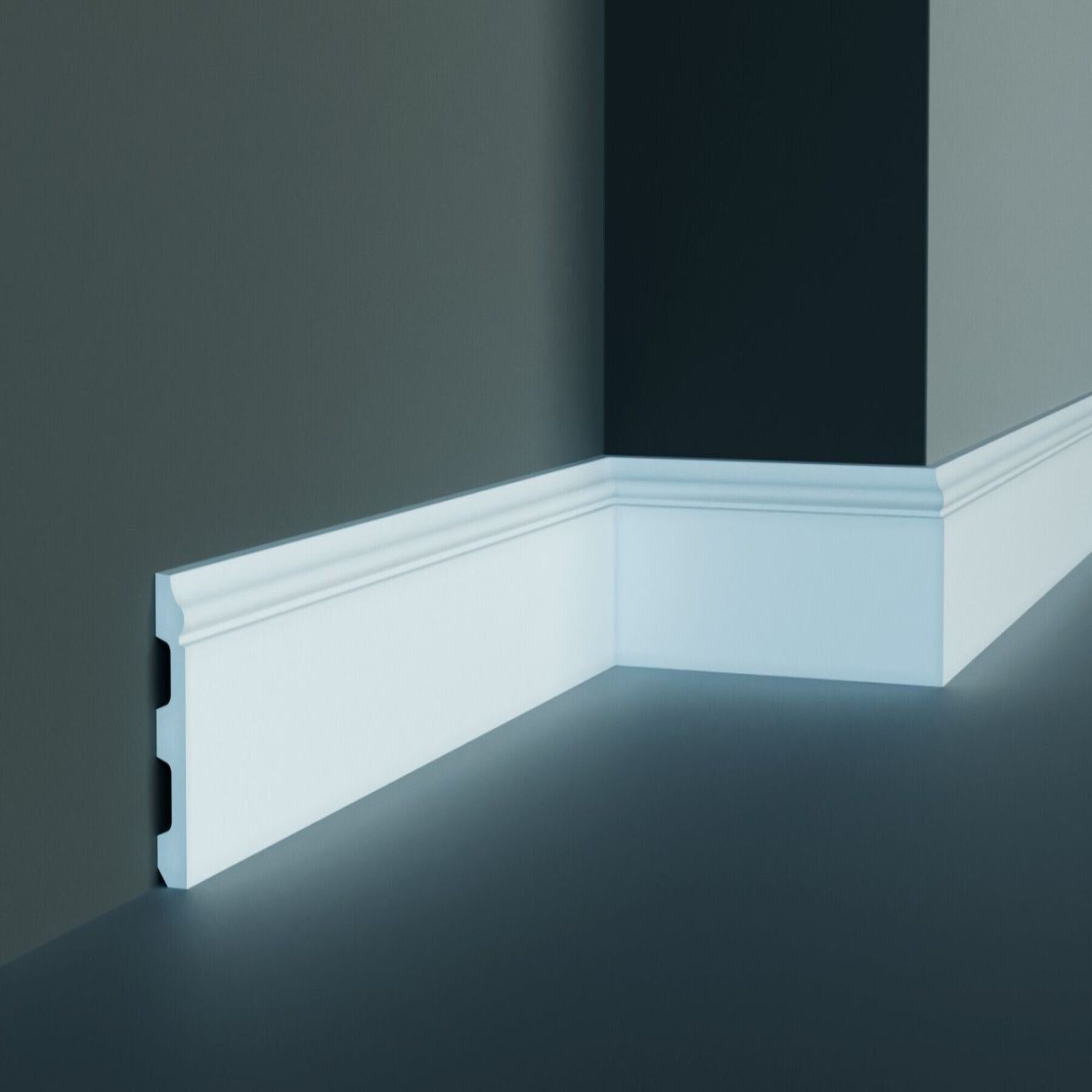 Elite Decor | Innenwinkel "CR943" | Polyurethan | 12 x 80 x 200 mm | Weiß | Stuckleisten Winkel
