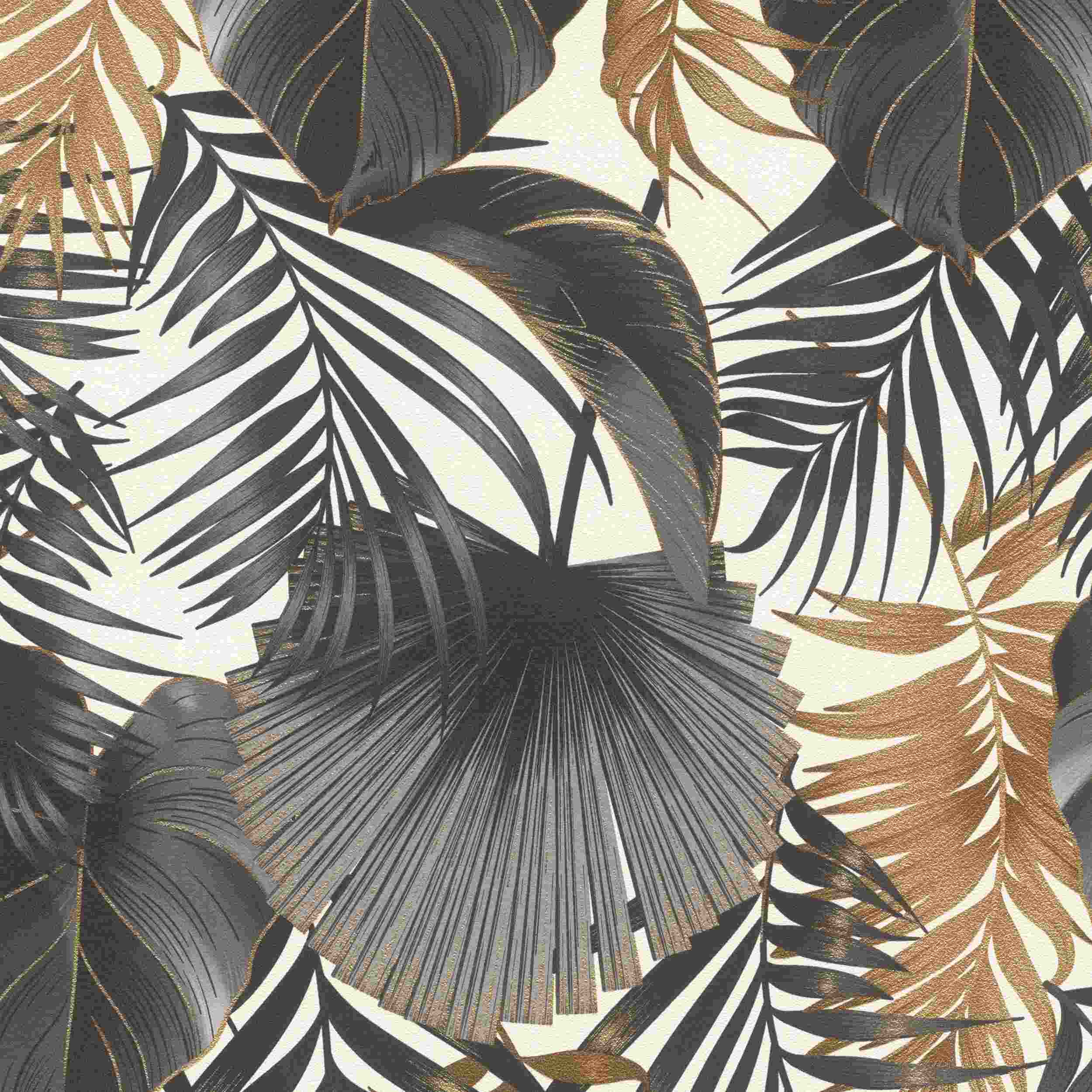 Rasch Vliestapete Selection 462050 | 0.53 x 10.05 m | Botanical Dschungel Schwarz