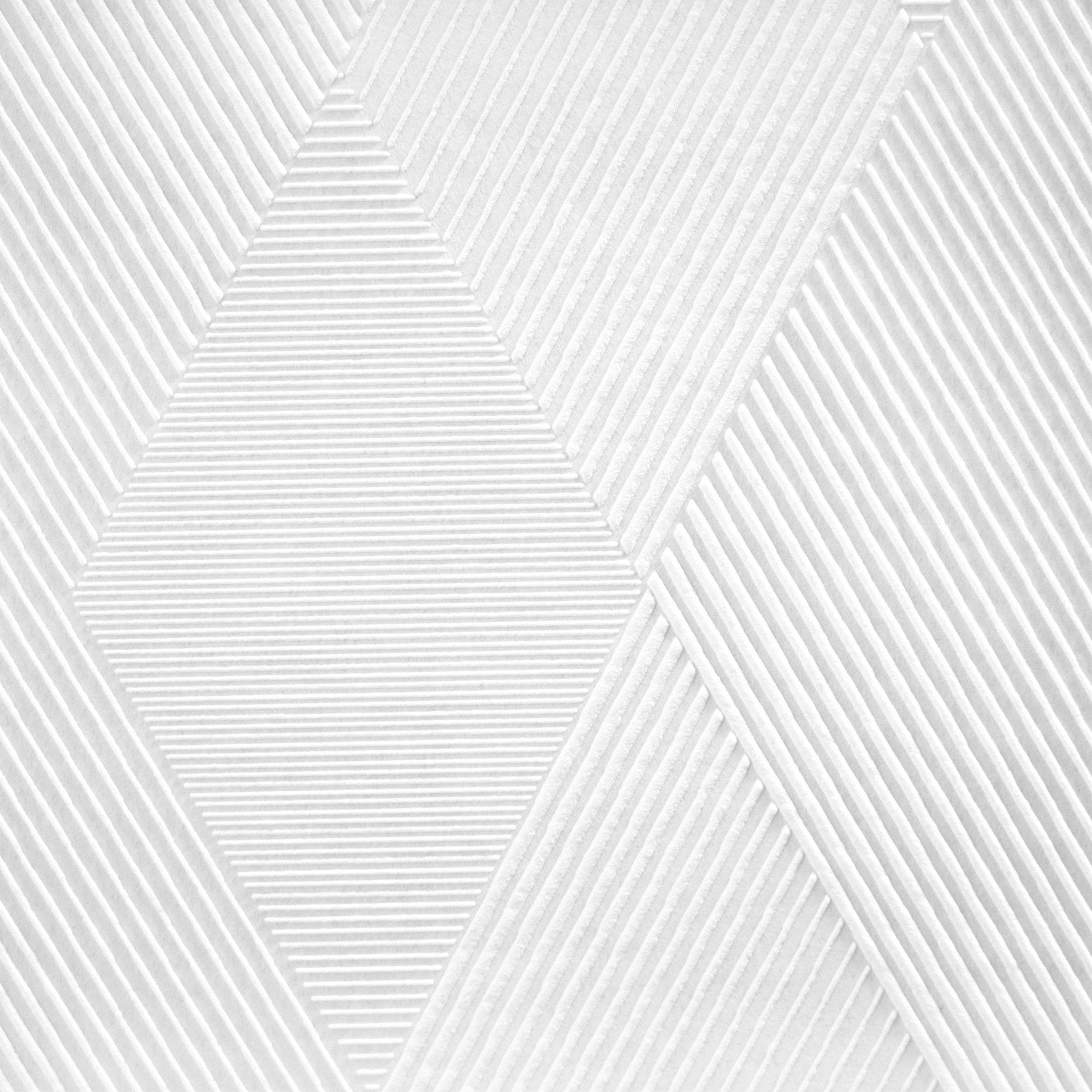 Tapete Überstreichbar TA-01-03955 | Vliestapete | Weiß | Geometrische Tapete | Rautenstruktur