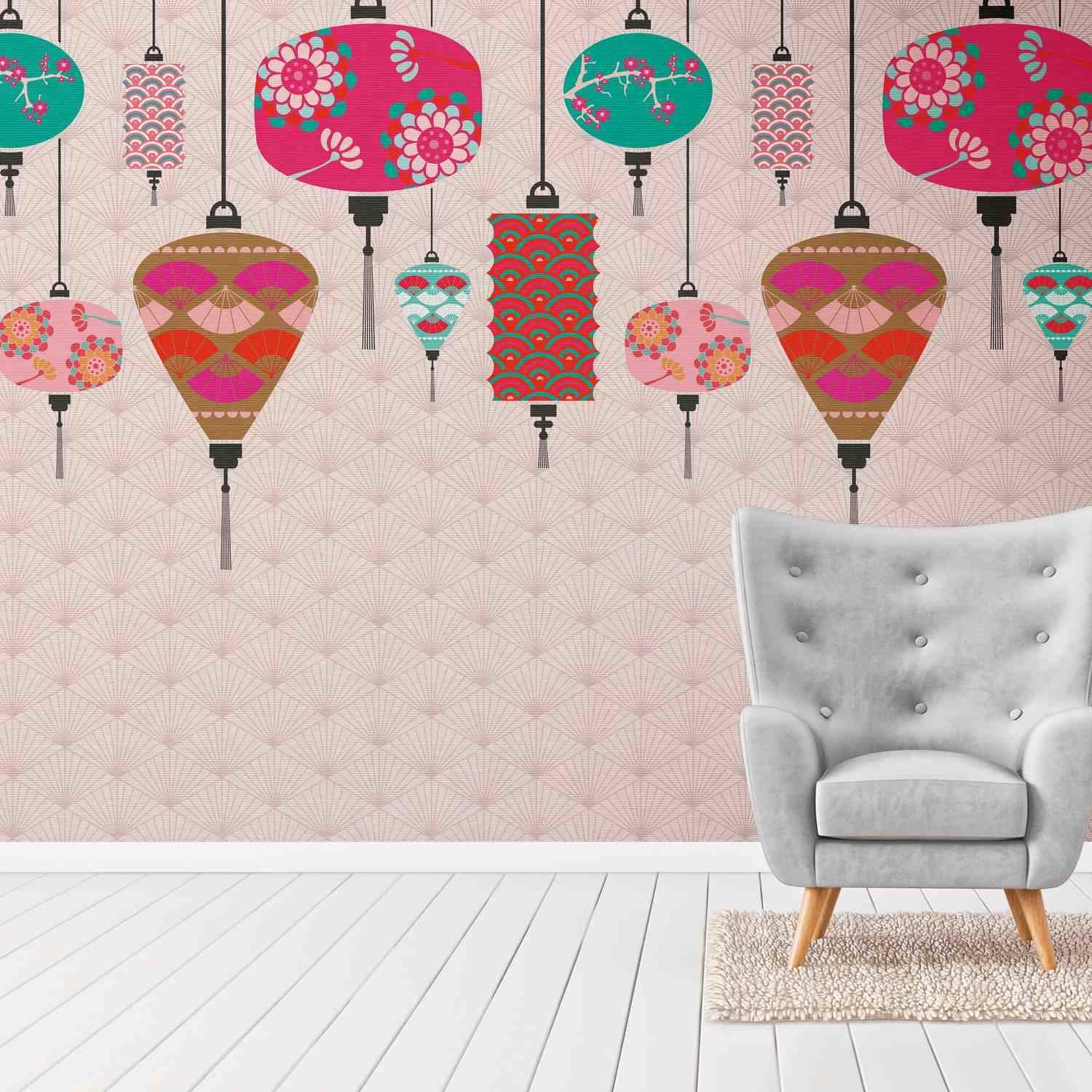 A.S. Creation Fototapete The Wall 382481 Ein Motiv pro Rolle Japanisch Rosa
