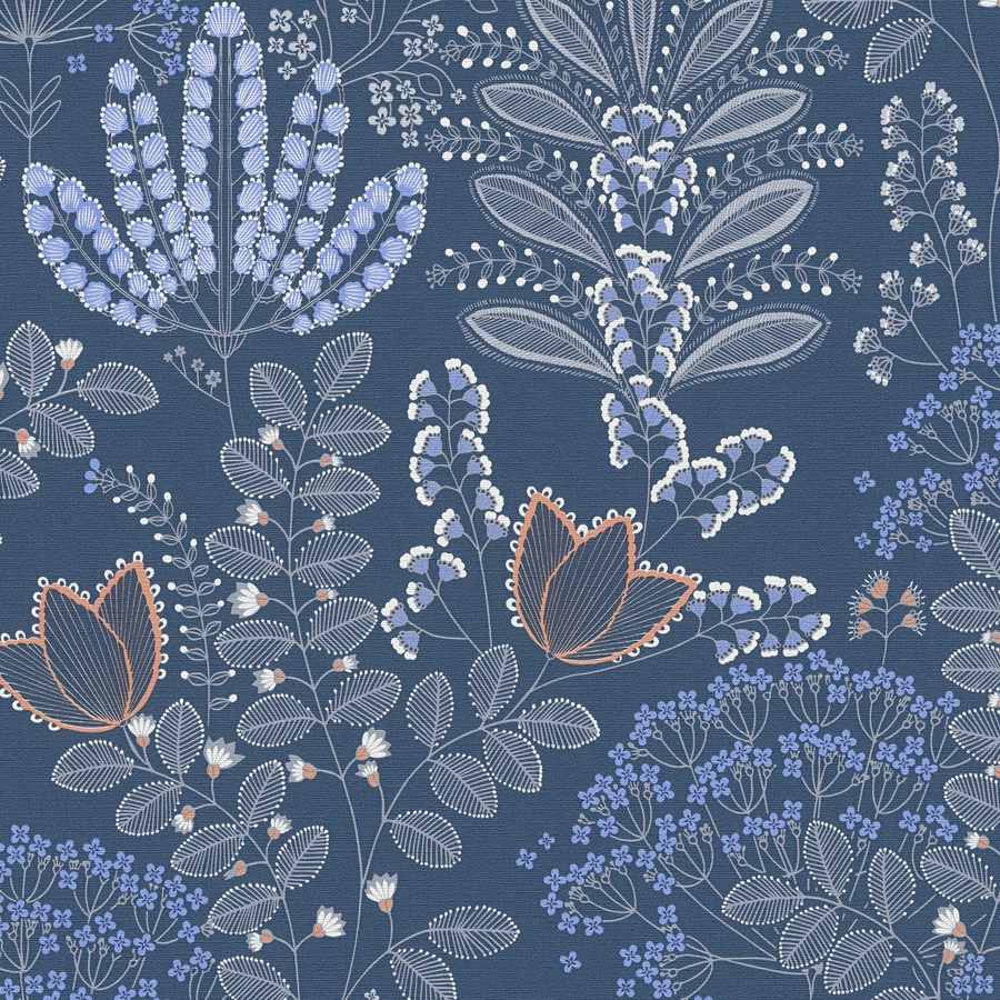 A.S. Creation | Famous Garden | 393494 | Vliestapete | Blumenoptik | 10.05 x 0.53 m | Blau