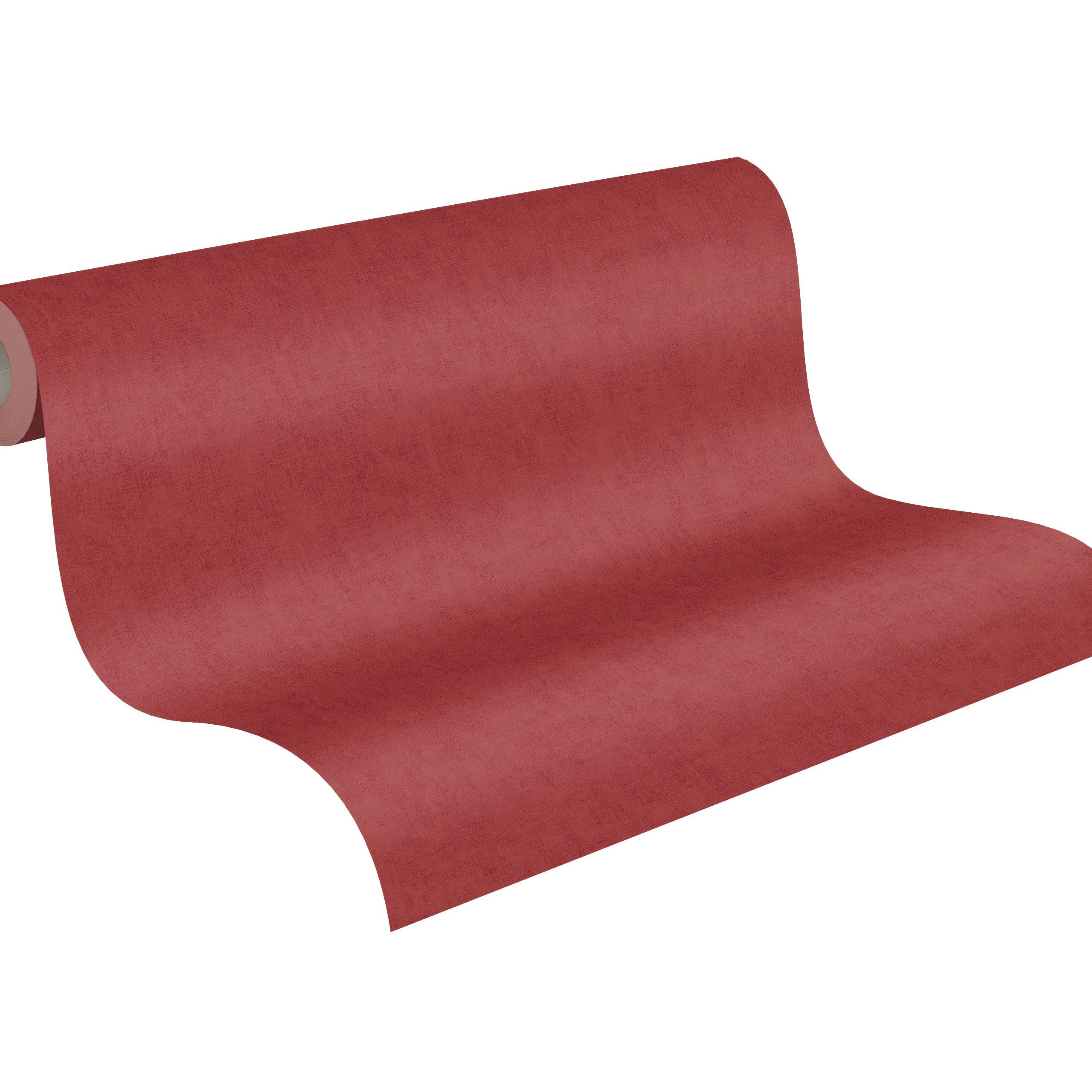 A.S. Creation | Geo Nordic | 375365 | Vliestapete | Einfarbig | Uni | 0.53 x 10.05 m | Rot