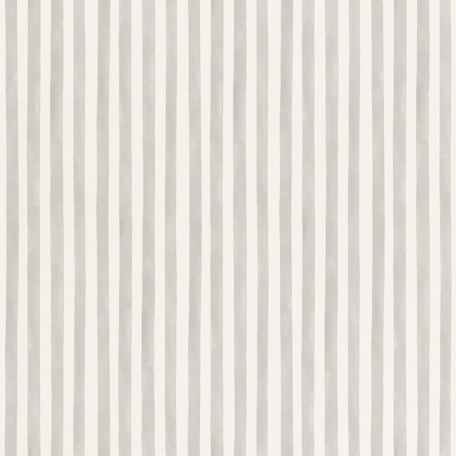 Rasch | Bambino XIX | 252767 | Vliestapete | Streifenoptik | 0.53 x 10.05 m | Grau | Weiß