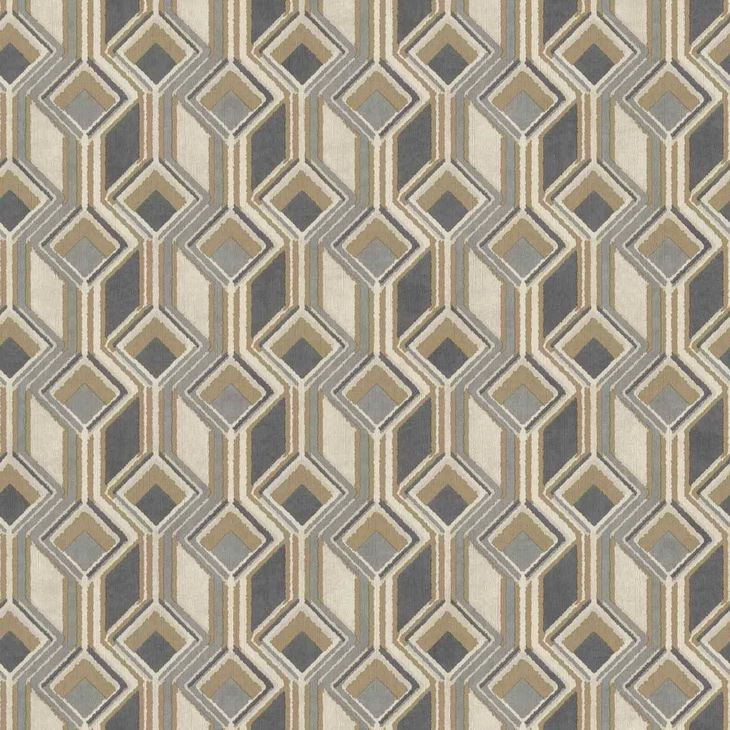 Rasch | Indian Style | 746532 | Vliestapete | Geometrisch | 0.53 x 10.05 m | Schwarz | Blau | Oliv