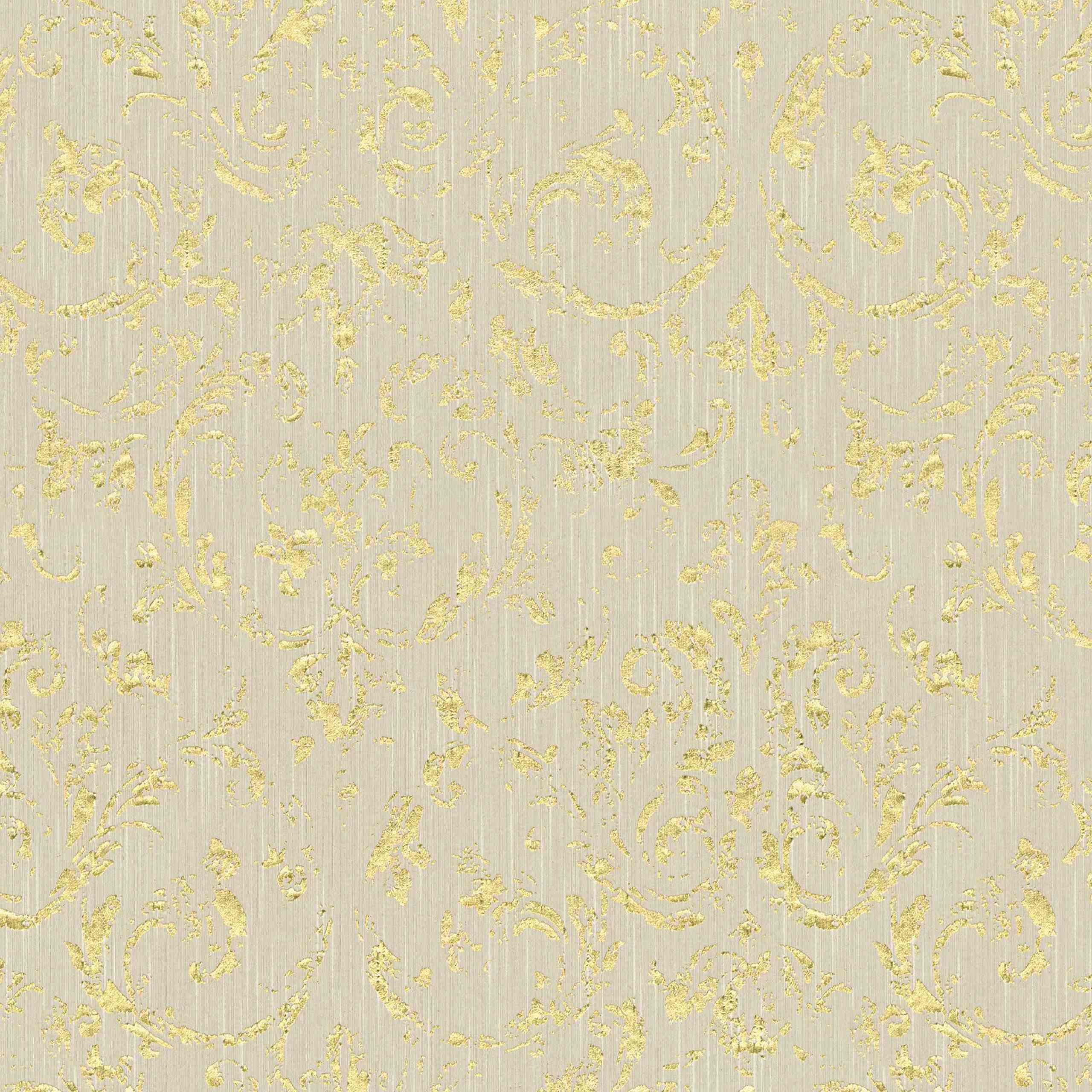 A.S. Creation | Metallic Silk | 306602 | Vliestapete | Barock | 0.53 x 10.05 m | Beige