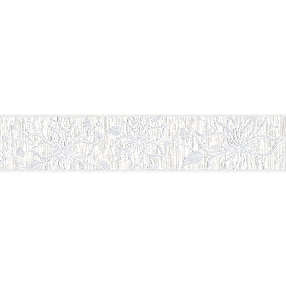 A.S. Creation | Only Borders 11 | 346636 | Vliesbordüre | Blumenoptik | 5.00 x 0.13 m | Weiß