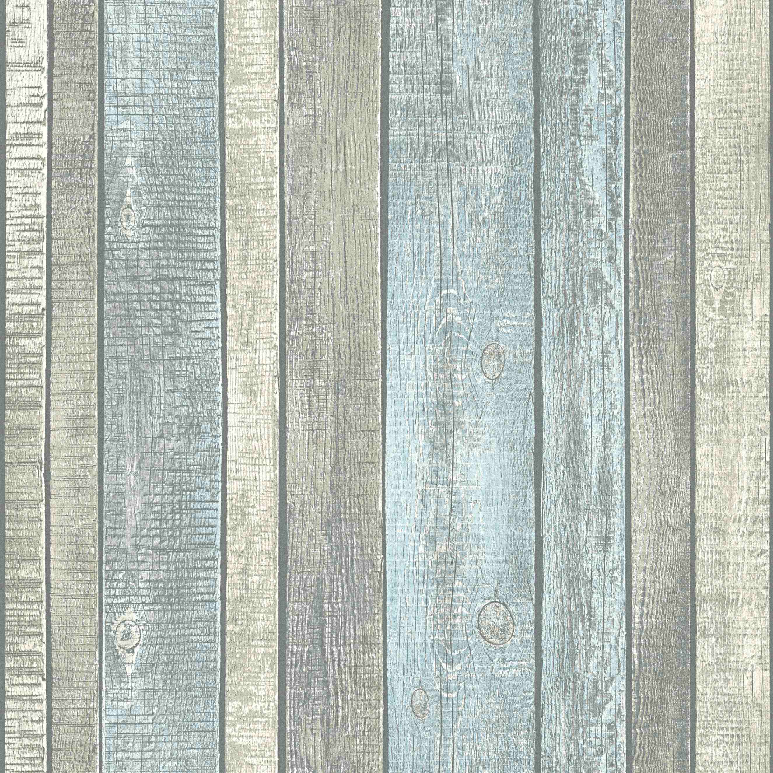 A.S. Creation | Elements | 319932 | Vliestapete | Holzoptik | 0.53 x 10.05 m | Blau