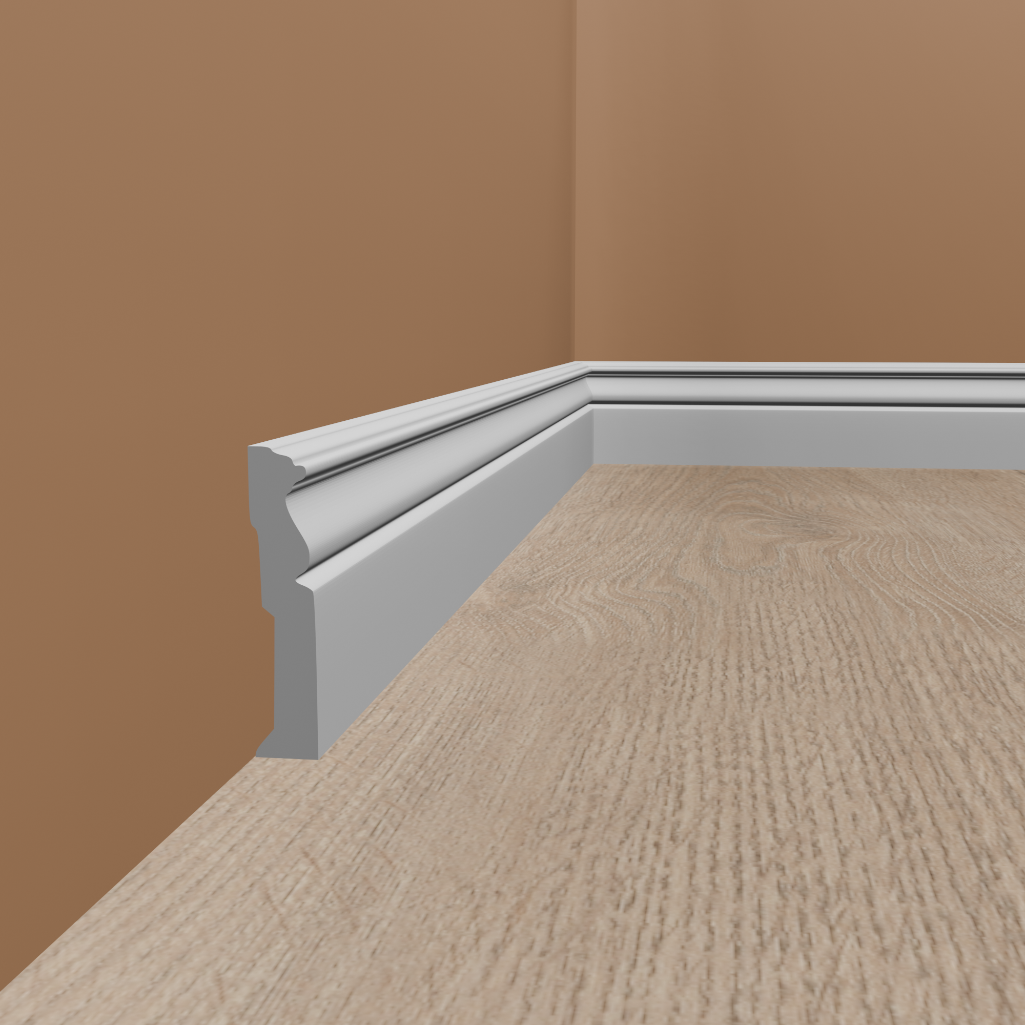 PROVISTON | Sockelleiste "NE095" | 15 x 120 x 2000 mm | Weiß | Fußleiste | Wohndeko | Hochwertig