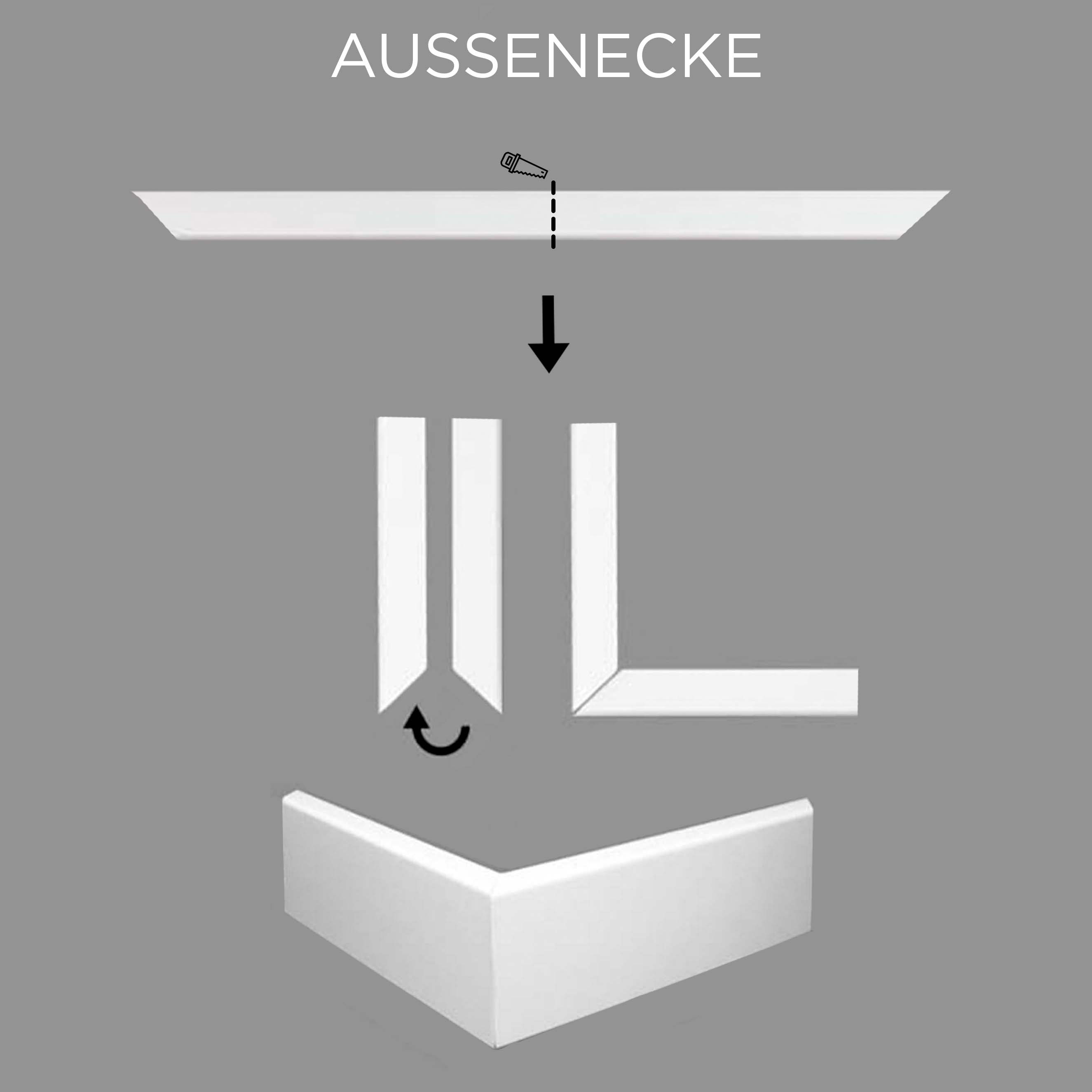 Elite Decor | Außenwinkel "P895" | Polyurethan | 31.6 x 130 x 200 mm | Weiß | Stuckleisten Winkel