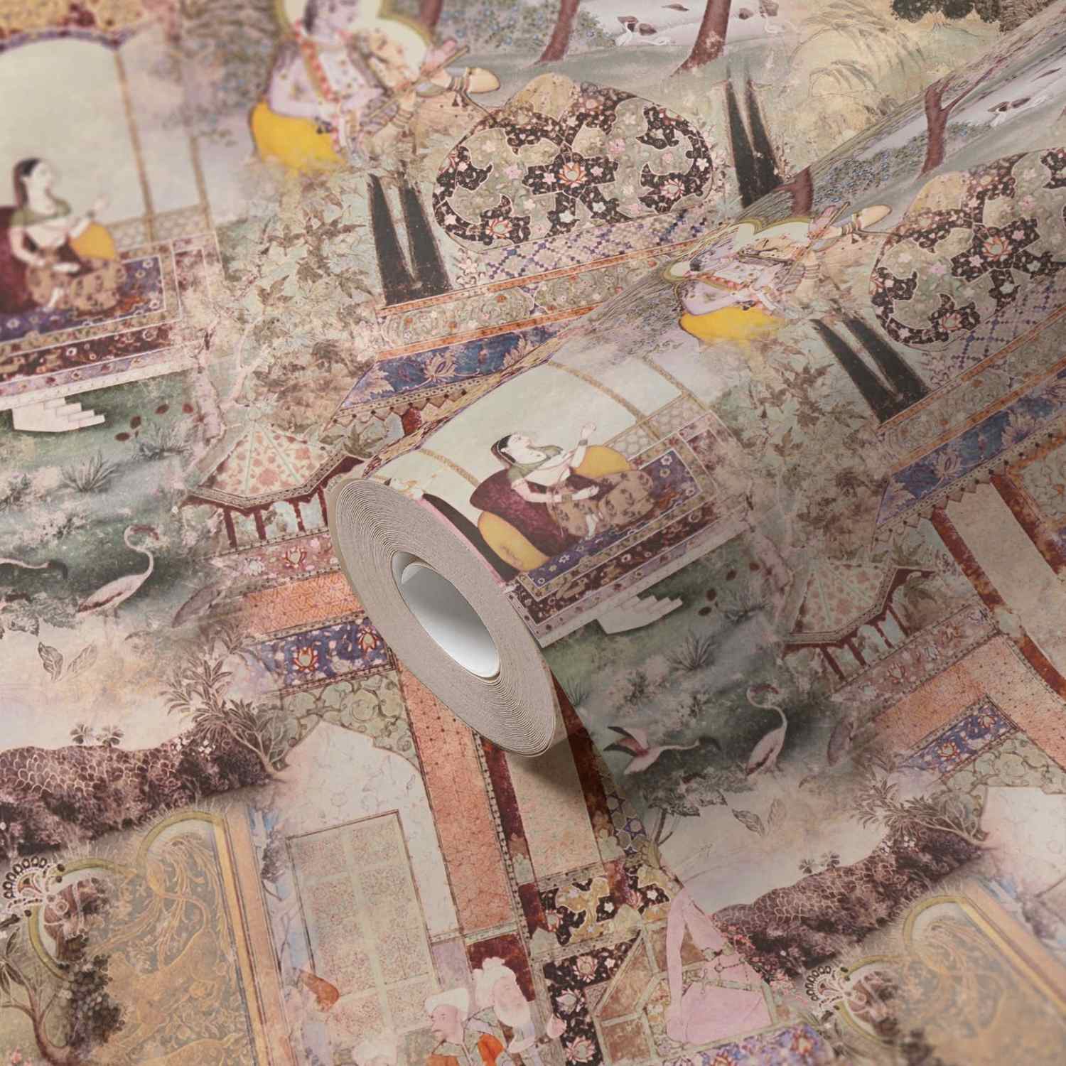A.S. Creation | Dream Flowery | 381742 | Vliestapete | Vintage | 0.53 x 10.05 m | Beige | Grün