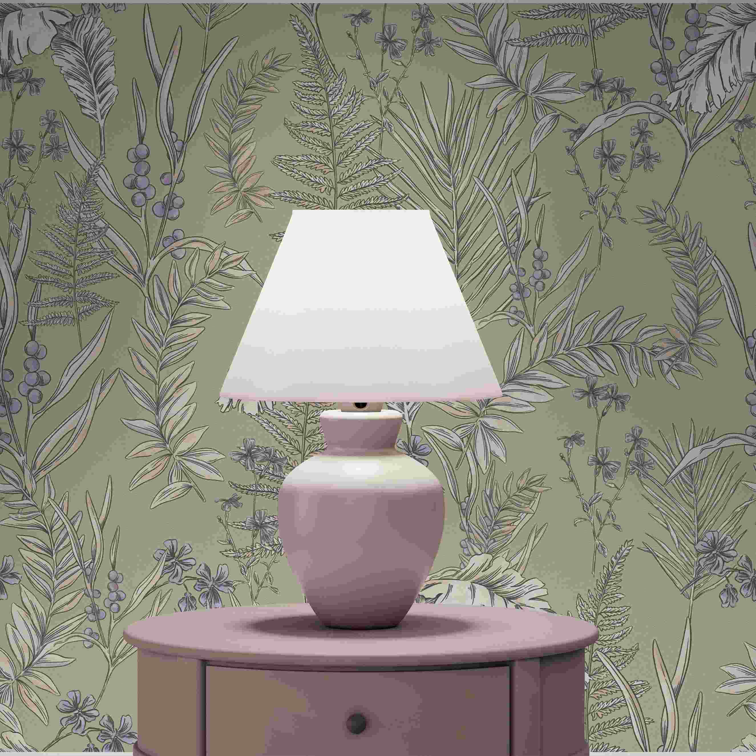 A.S. Creation | Drawn Into Nature | 394343 | Vliestapete | Blumen | Floral | 10.05 x 0.53 m | Grau