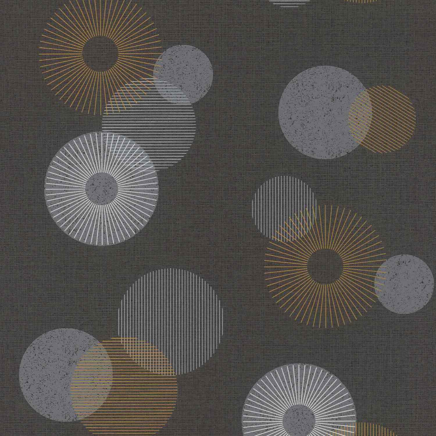 Rasch | Color Your Life | 311501 | Vliestapete | Grafisch | 0.53 x 10.05 m | Grau | Schwarz | Orange