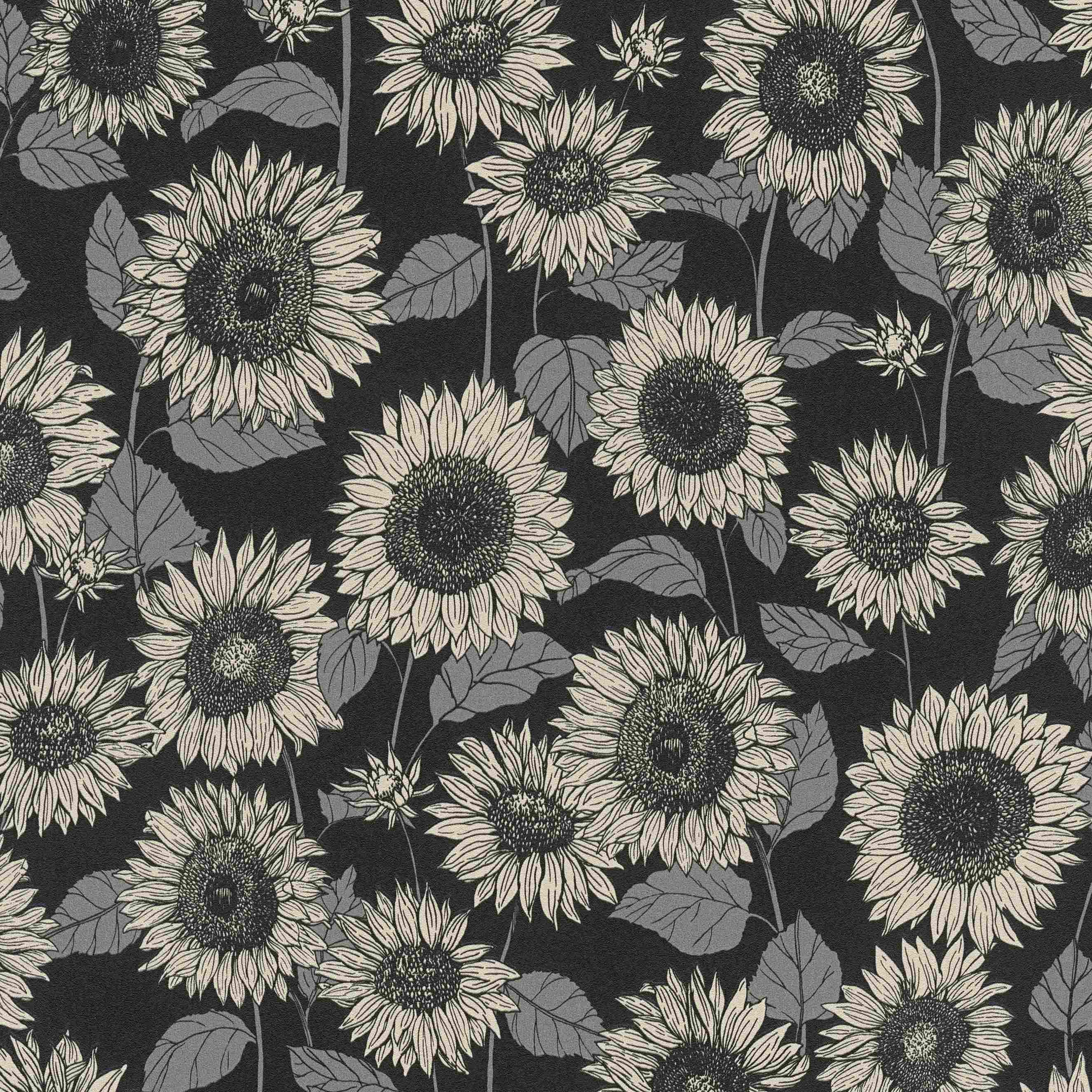 A.S. Creation | New Life | 376854 | Vliestapete | Blumenoptik | 0.53 x 10.05 m | Schwarz