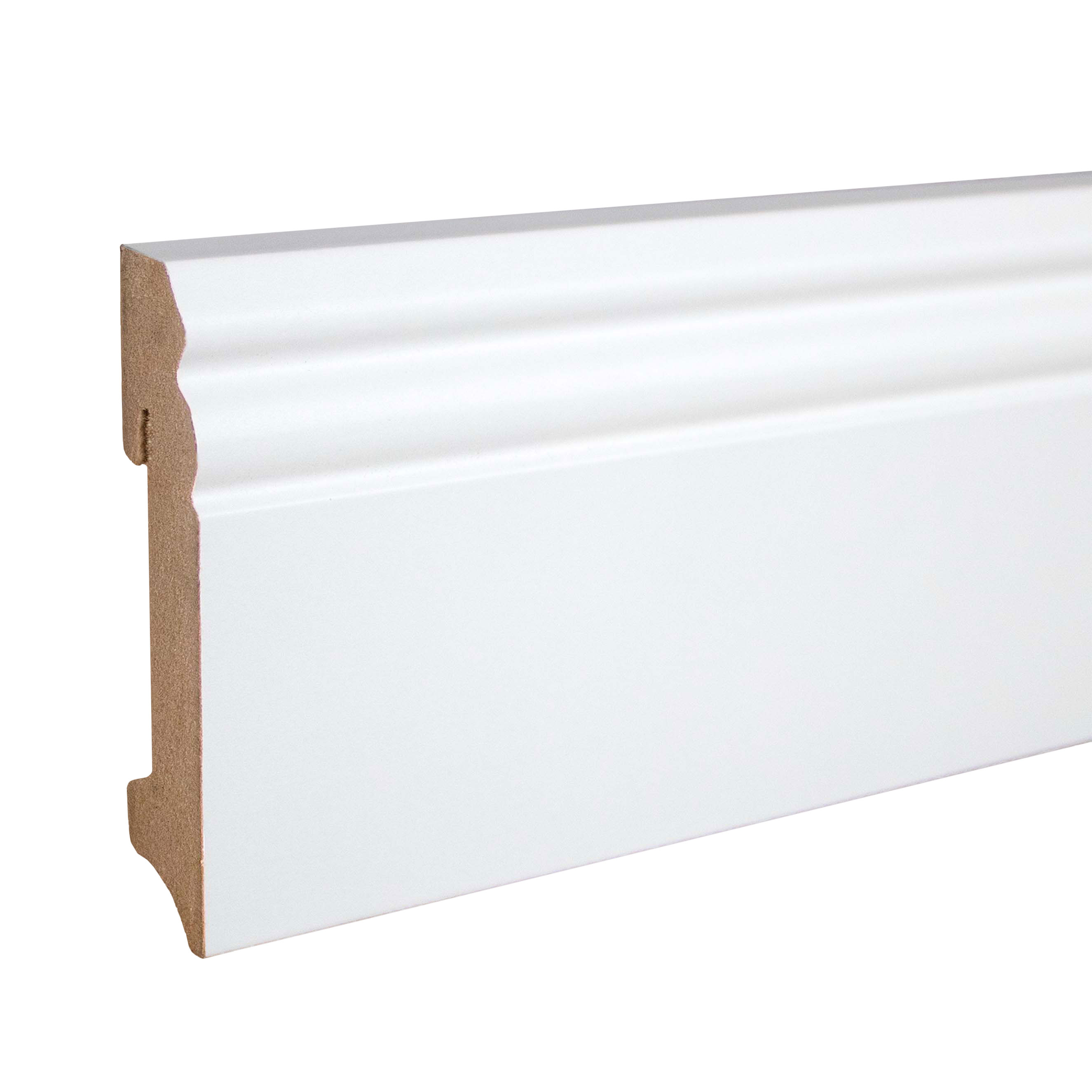 Neuhofer Sockelleiste "Desana" FU089L MDF 18 x 90 x 2400 mm Weiß Berliner Profil