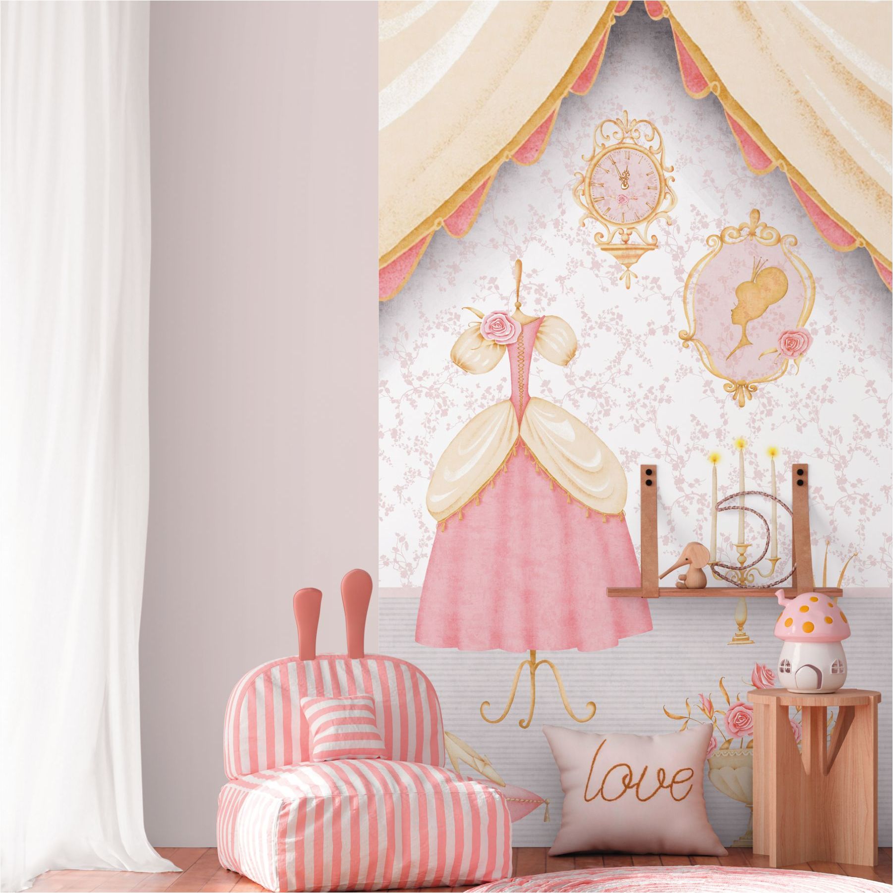 Fototapete Kinderzimmer 770661 Creme Grau Muster Motive Lilly & Luis Prinzessin A.S. Création